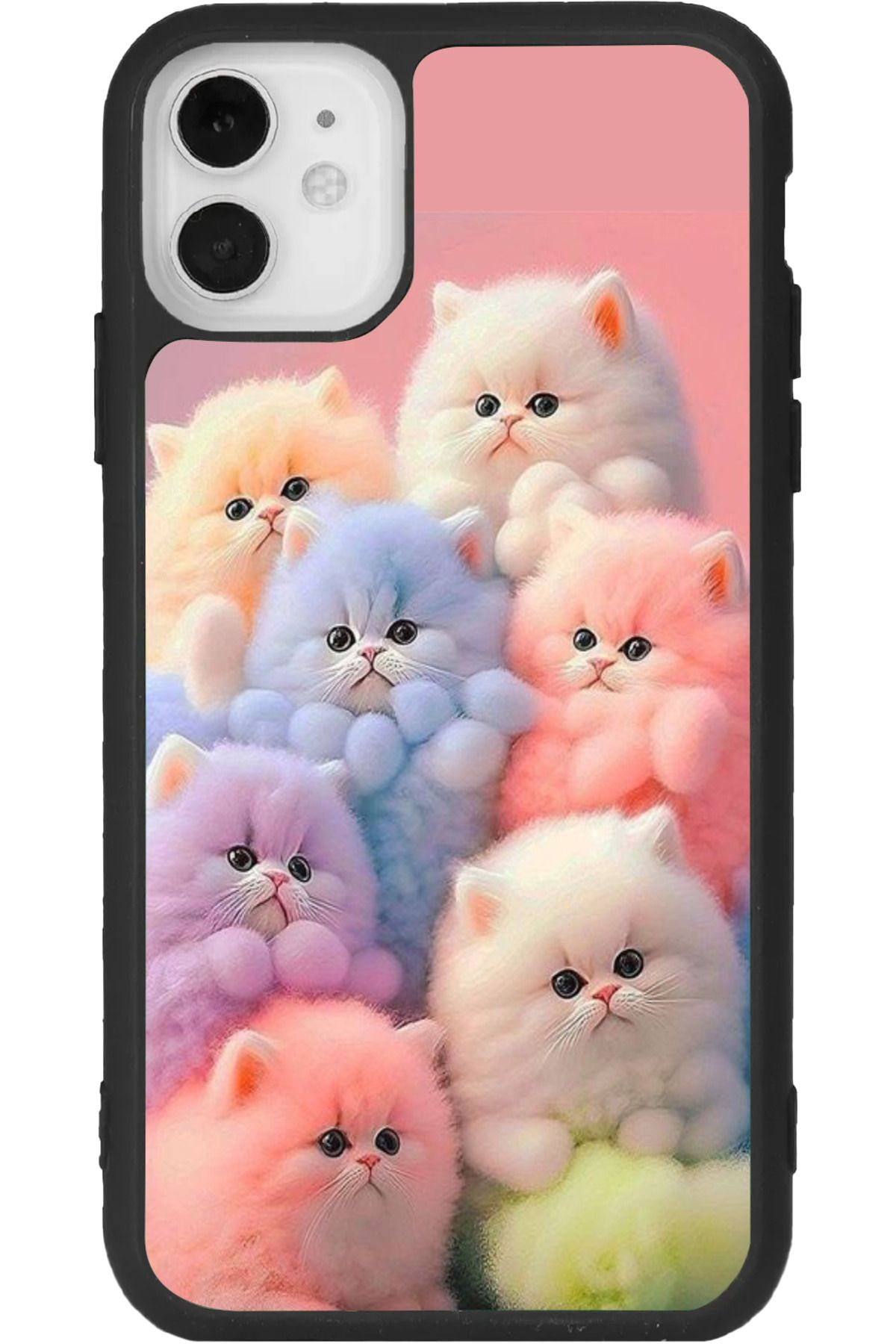 Aksel Kılıf iPhone 11 Uyumlu Baskılı, Mat Siyah Renk, Yumuşak Silikon, Koruyucu, Şok Emici Kapak, Kılıf