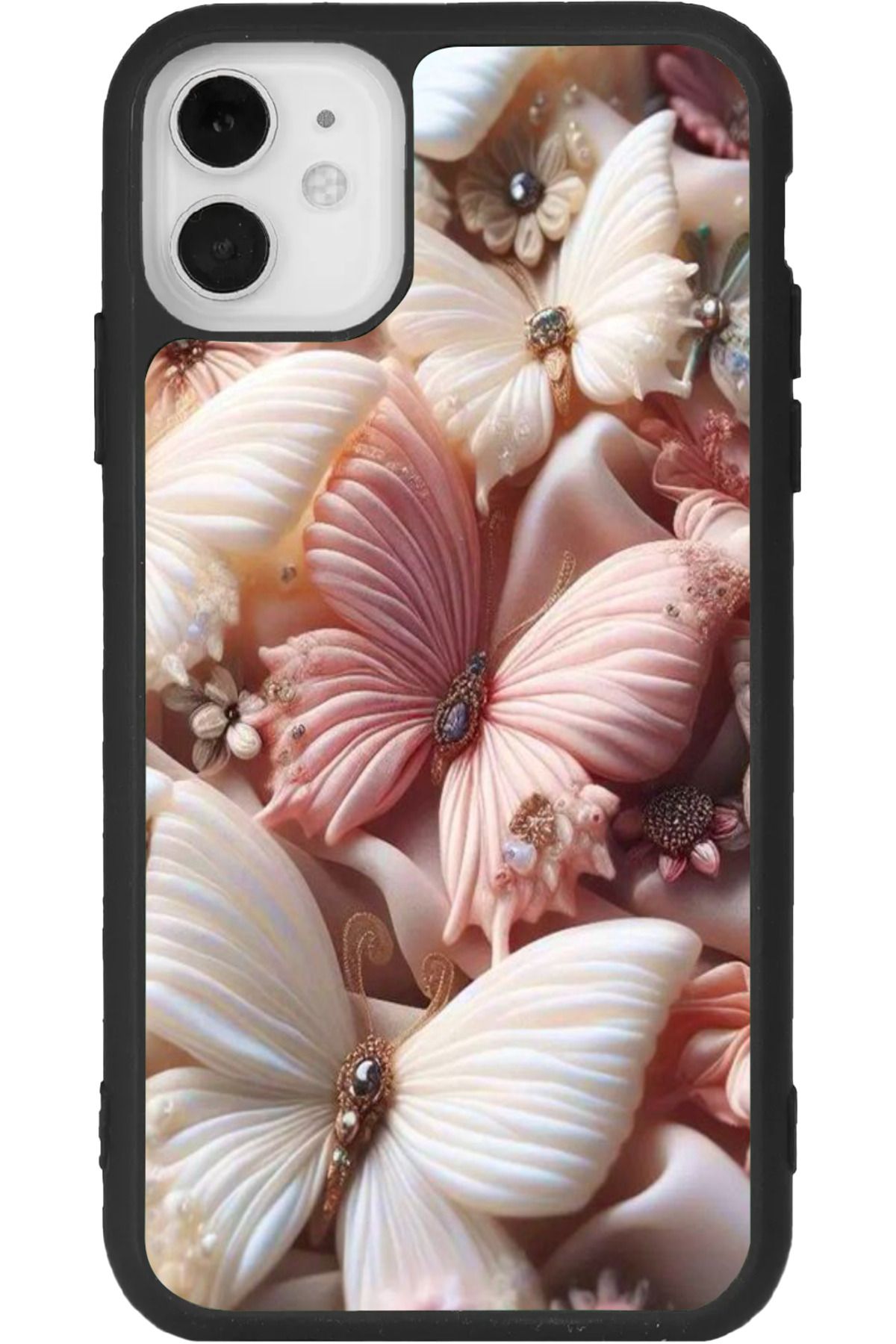 Aksel Kılıf iPhone 11 Uyumlu Baskılı, Mat Siyah Renk, Yumuşak Silikon, Koruyucu, Şok Emici Kapak, Kılıf