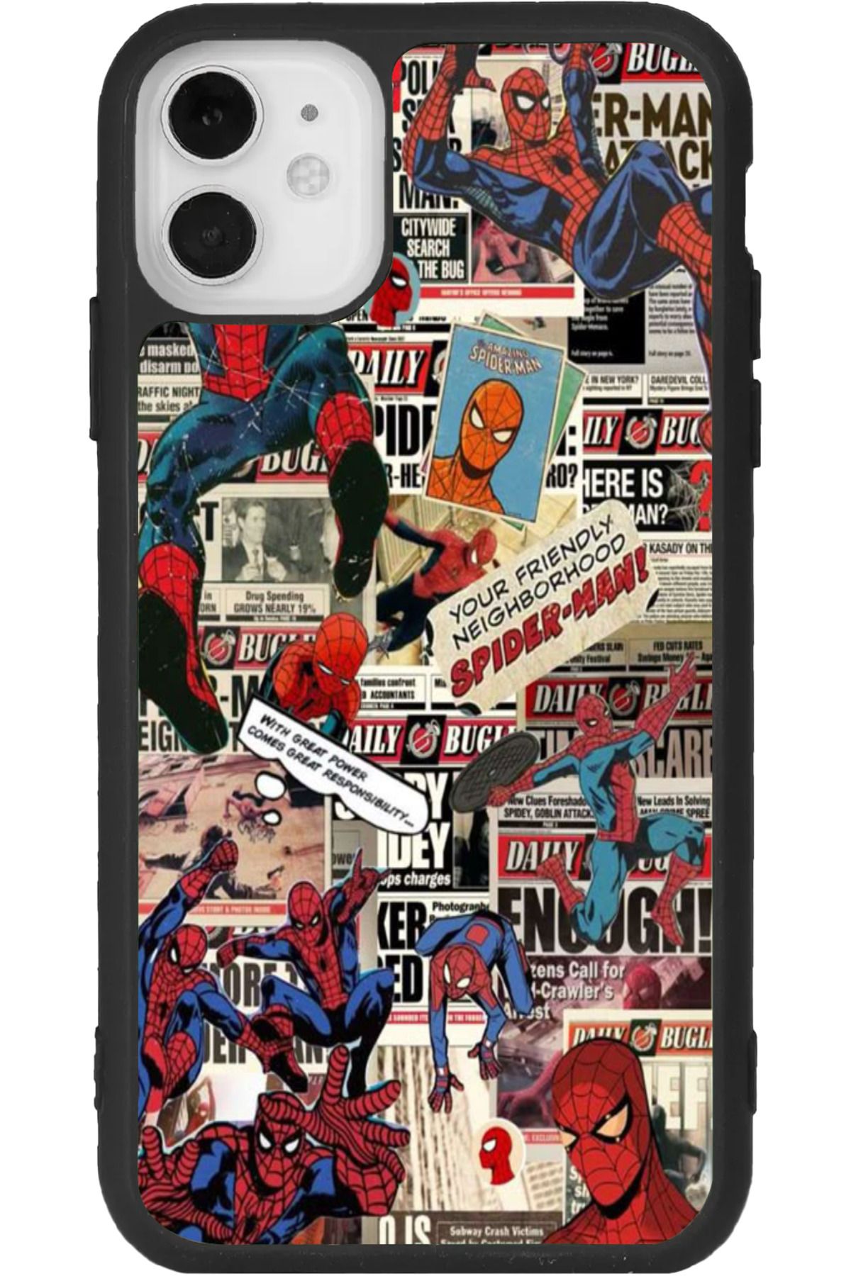 Aksel Kılıf iPhone 11 Uyumlu Baskılı, Mat Siyah Renk, Yumuşak Silikon, Koruyucu, Şok Emici Kapak, Kılıf