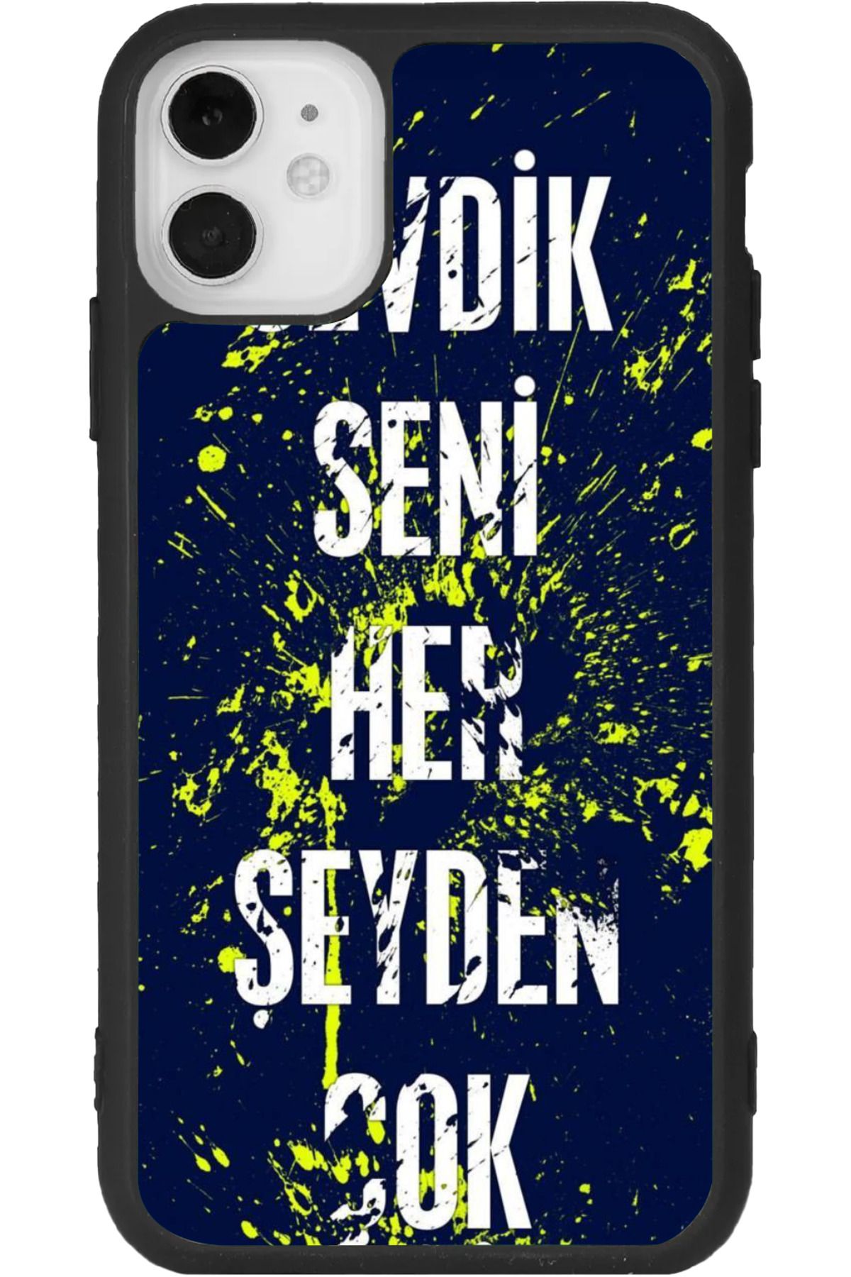 Aksel Kılıf iPhone 11 Uyumlu Baskılı, Mat Siyah Renk, Yumuşak Silikon, Koruyucu, Şok Emici Kapak, Kılıf