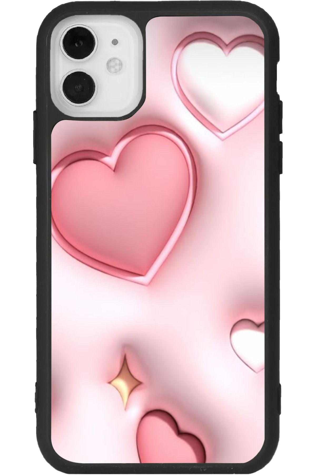 Aksel Kılıf iPhone 11 Uyumlu Baskılı, Mat Siyah Renk, Yumuşak Silikon, Koruyucu, Şok Emici Kapak, Kılıf