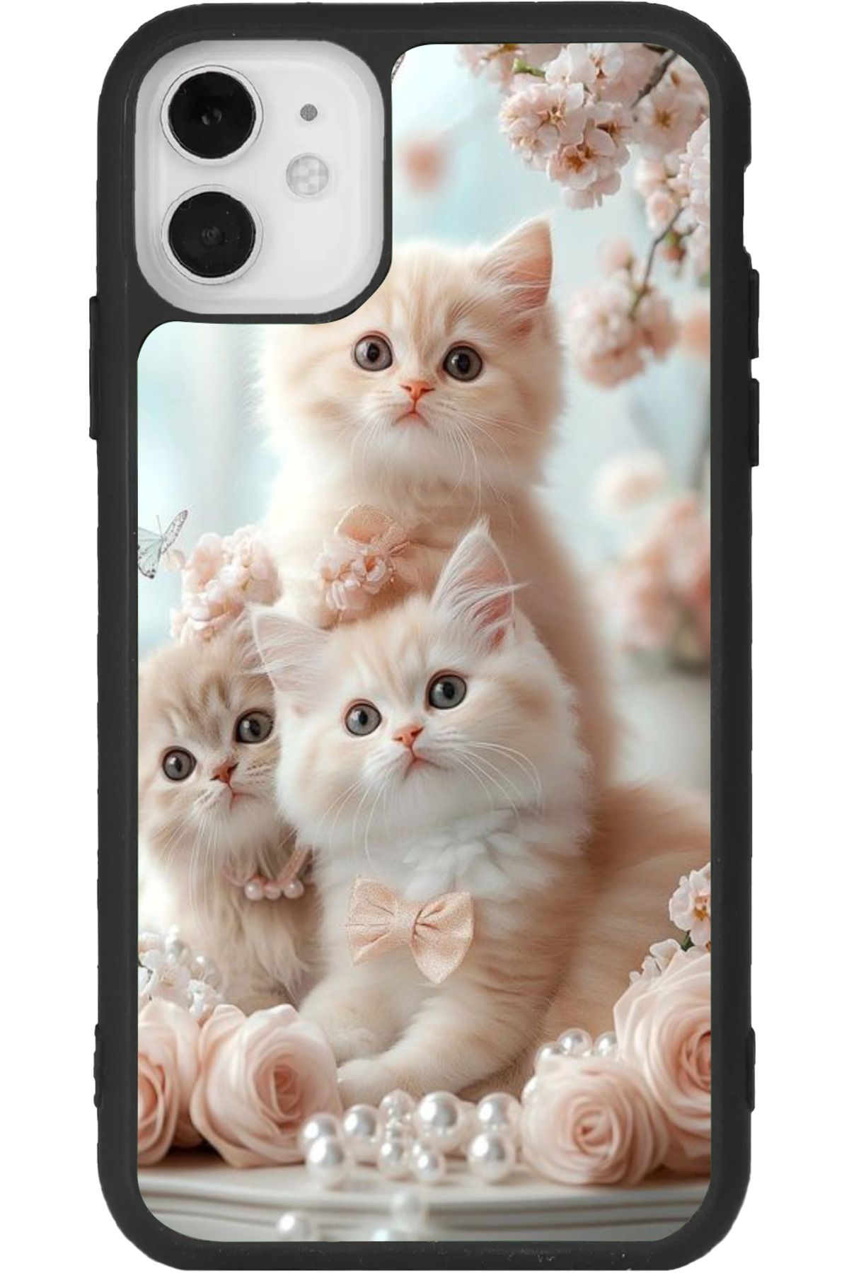 Aksel Kılıf iPhone 11 Uyumlu Baskılı, Mat Siyah Renk, Yumuşak Silikon, Koruyucu, Şok Emici Kapak, Kılıf