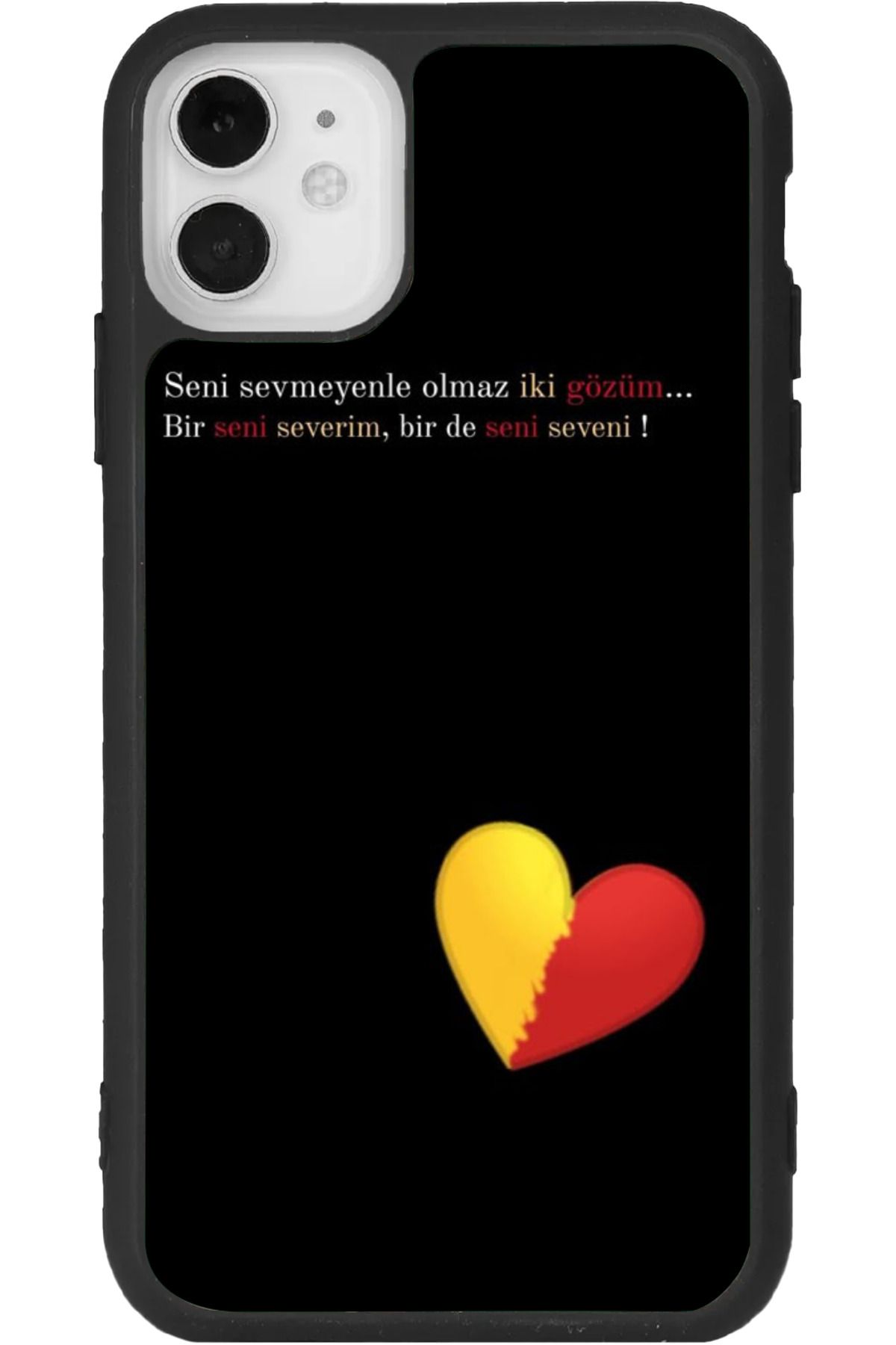 Aksel Kılıf iPhone 11 Uyumlu Baskılı, Mat Siyah Renk, Yumuşak Silikon, Koruyucu, Şok Emici Kapak, Kılıf
