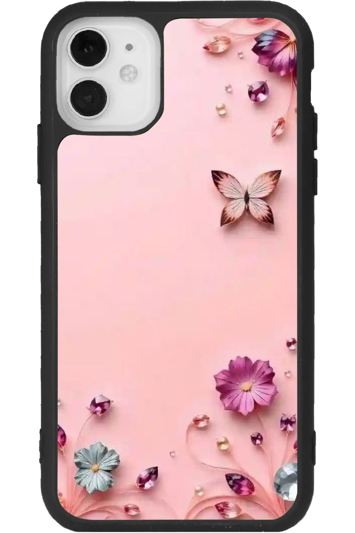 Aksel Kılıf iPhone 11 Uyumlu Baskılı, Mat Siyah Renk, Yumuşak Silikon, Koruyucu, Şok Emici Kapak, Kılıf