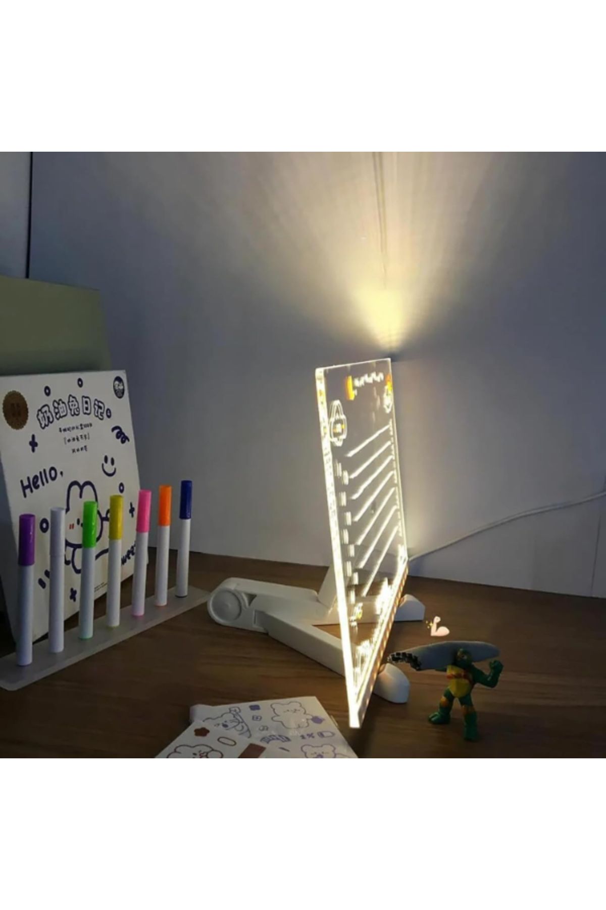 Seçkin Trend LED Aydınlatmalı Yazı ve Çizim Tahtası - Büyük Boy 30x20 cm