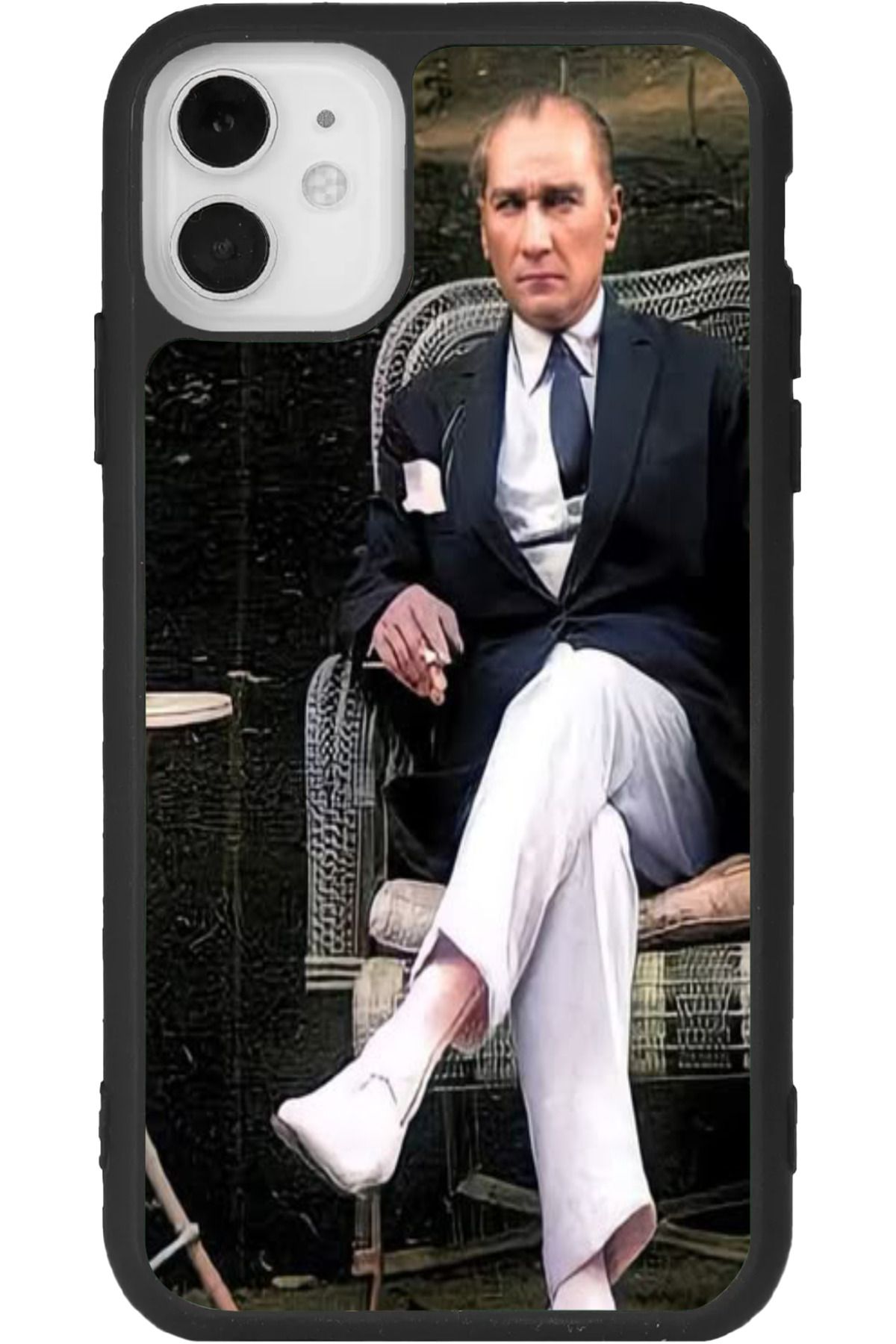 Aksel Kılıf iPhone 11 Uyumlu Baskılı, Mat Siyah Renk, Yumuşak Silikon, Koruyucu, Şok Emici Kapak, Kılıf