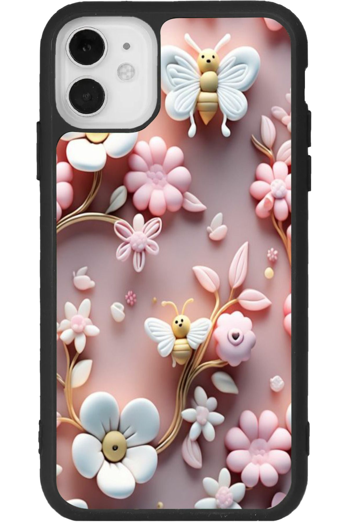 Aksel Kılıf iPhone 11 Uyumlu Baskılı, Mat Siyah Renk, Yumuşak Silikon, Koruyucu, Şok Emici Kapak, Kılıf