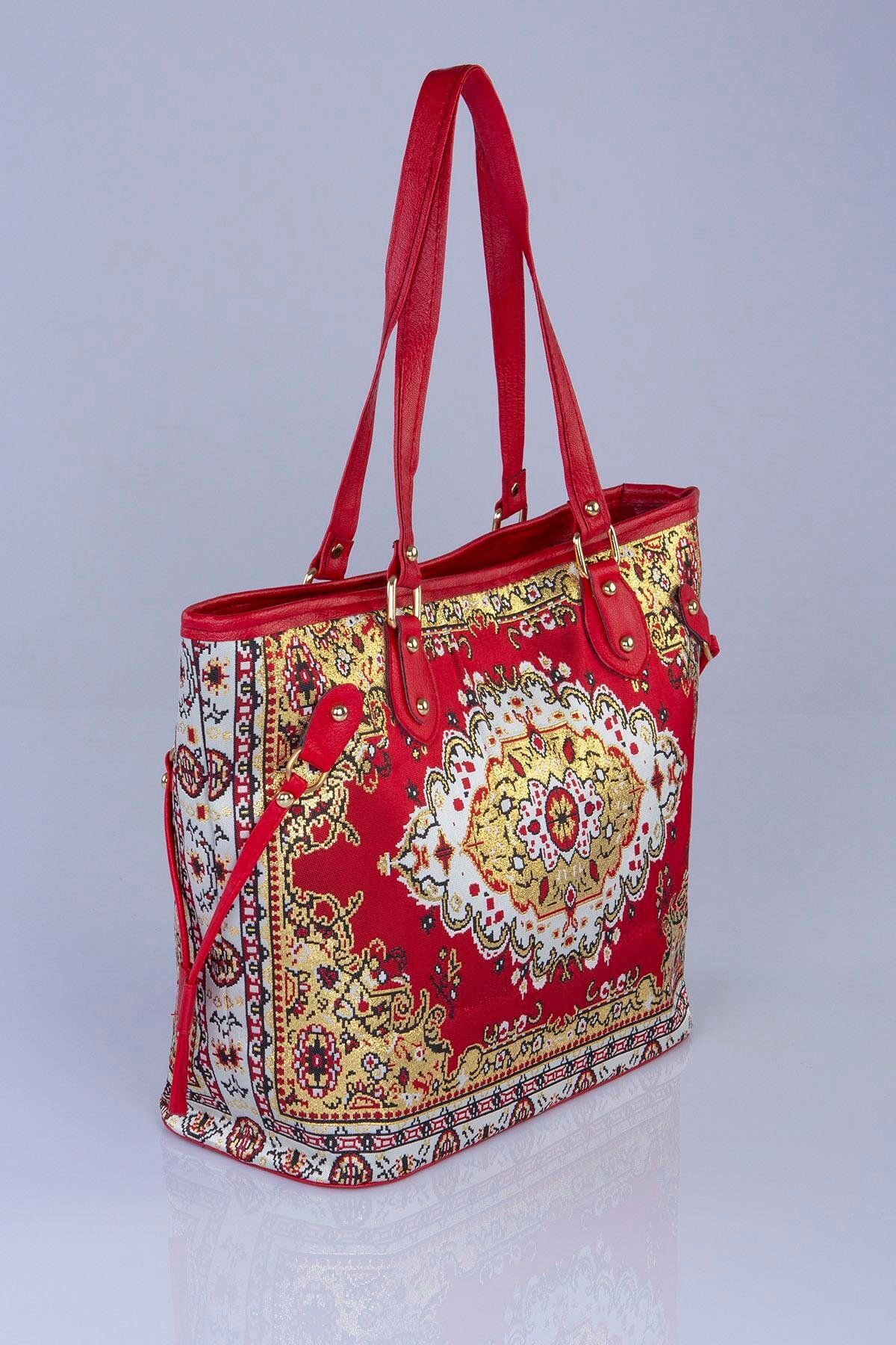 MODA Etnik Osmanlı Desenli Dokuma Kadın Omuz Çantası