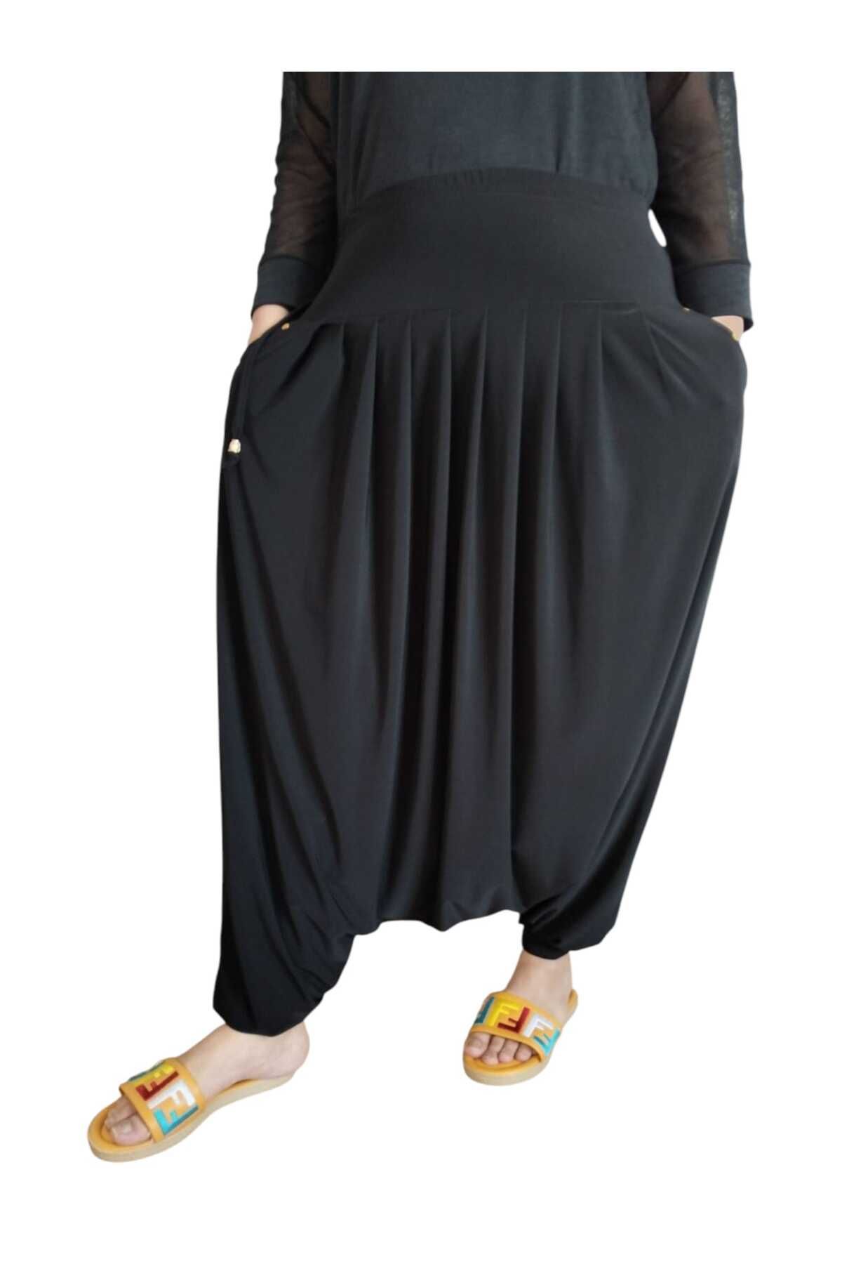 BOYA MODA SANDY KUMAŞ LİKRALI CEPLİ ŞALVAR PANTOLON EŞOFMAN ALTI