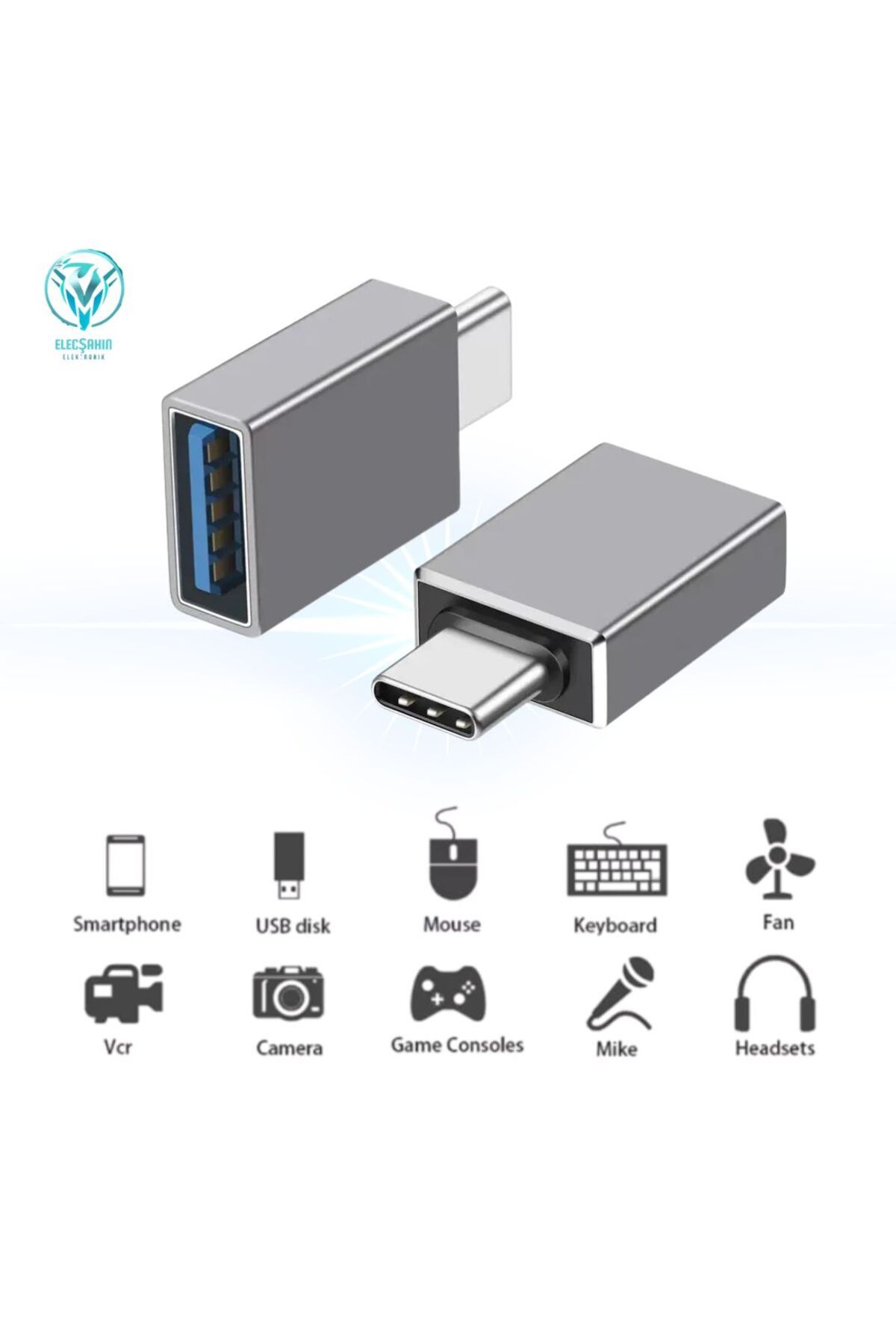 İVOTECH Type-C’den USB 3.0’a (Yüksek Hızlı) Veri Aktarımı OTG Dönüştürücü Adaptör