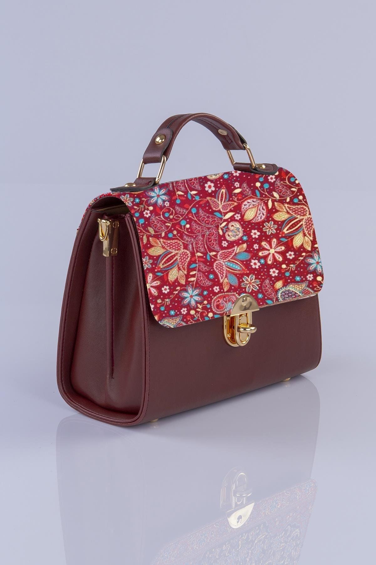 MODA Etnik Bohem Desenli Dokuma Kadın Omuz Ve El Çantası