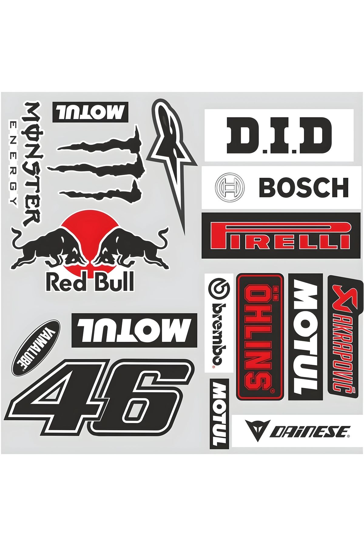 Grafikup Araç Sticker Seti - Oto Motosiklet Bisiklet Kask Sticker Seti