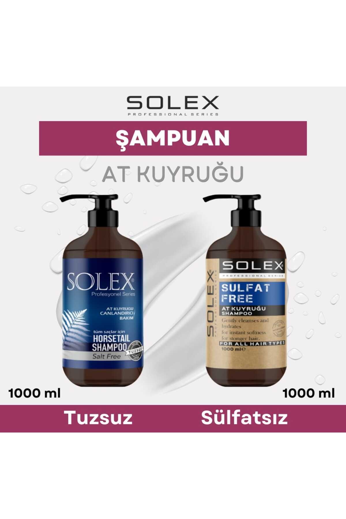 Solex Sülfatsız At Kuyruğu Özlü Şampuan 1.000 ml+Tuzsuz At Kuyruğu Özlü Şampuan 1.000 ml