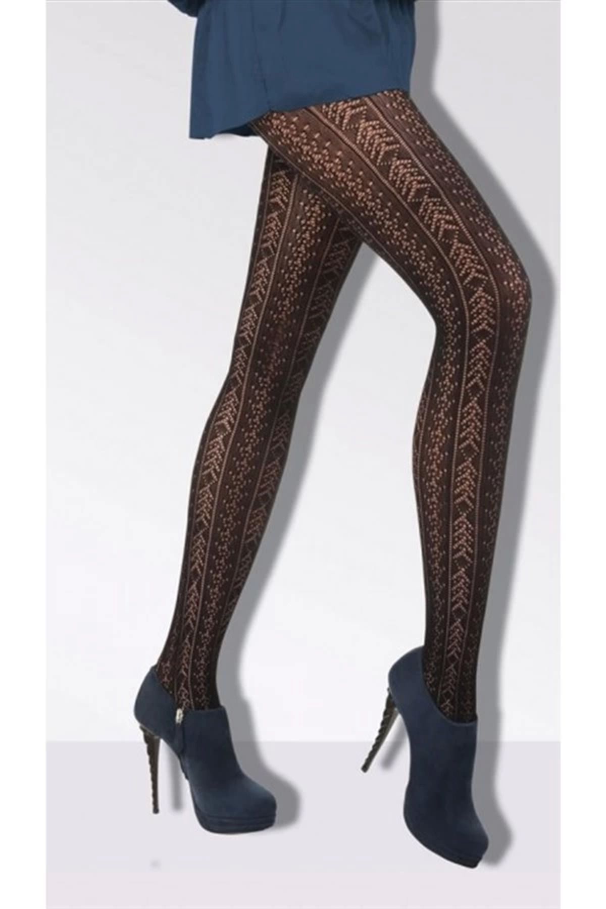 Moda Şahsenem Daymod Kadın Amatista Micro File Desenli Külotlu Çorap