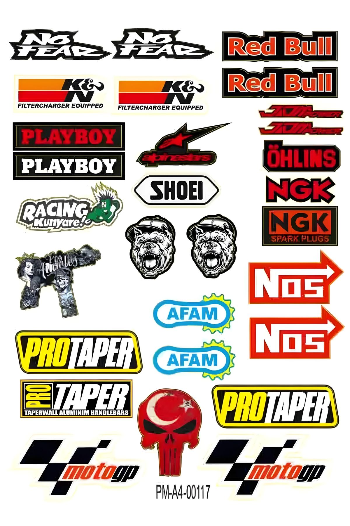 Grafikup Araç Sticker Seti - Oto Motosiklet Bisiklet Kask Sticker Seti