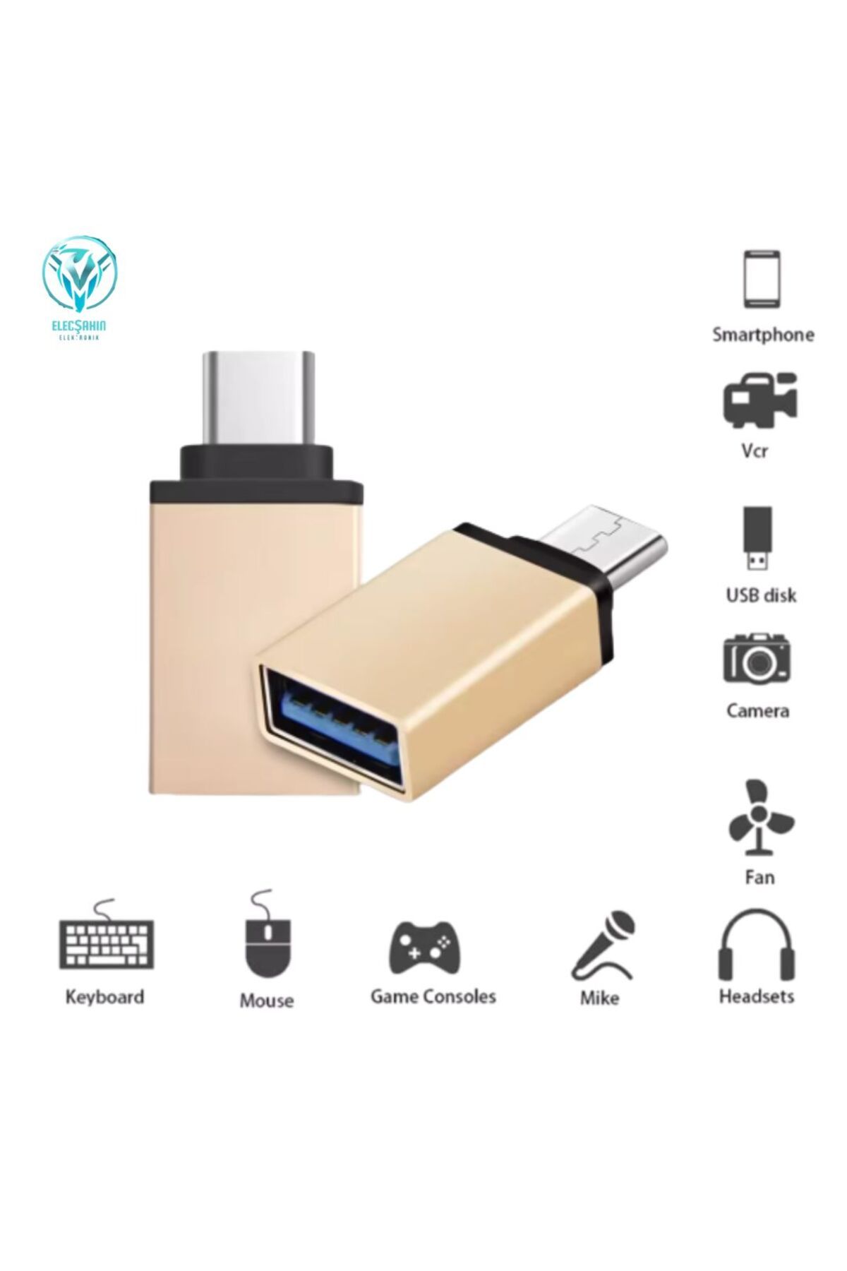 İVOTECH Type-C’den USB 3.0’a (Yüksek Hızlı) Veri Aktarımı OTG Dönüştürücü Adaptör