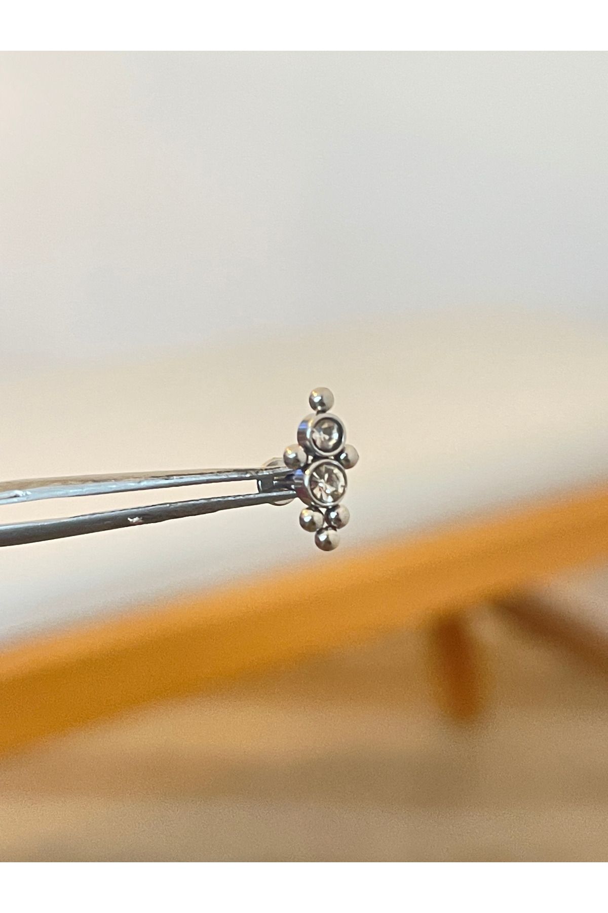 Rupen Kraft 316 L Cerrahi Çeli Zirkon Taşlı Tragus Helix Kıkırdak Dudak Piercingi Conch