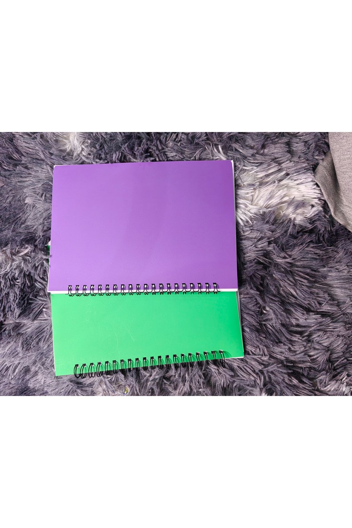 Notcraft Spiralli Telli Sert Dayanıklı Plastik Kapak A5- 72 Yaprak 144 Sayfa Çizgili Defter ( Mor-Yeşil)