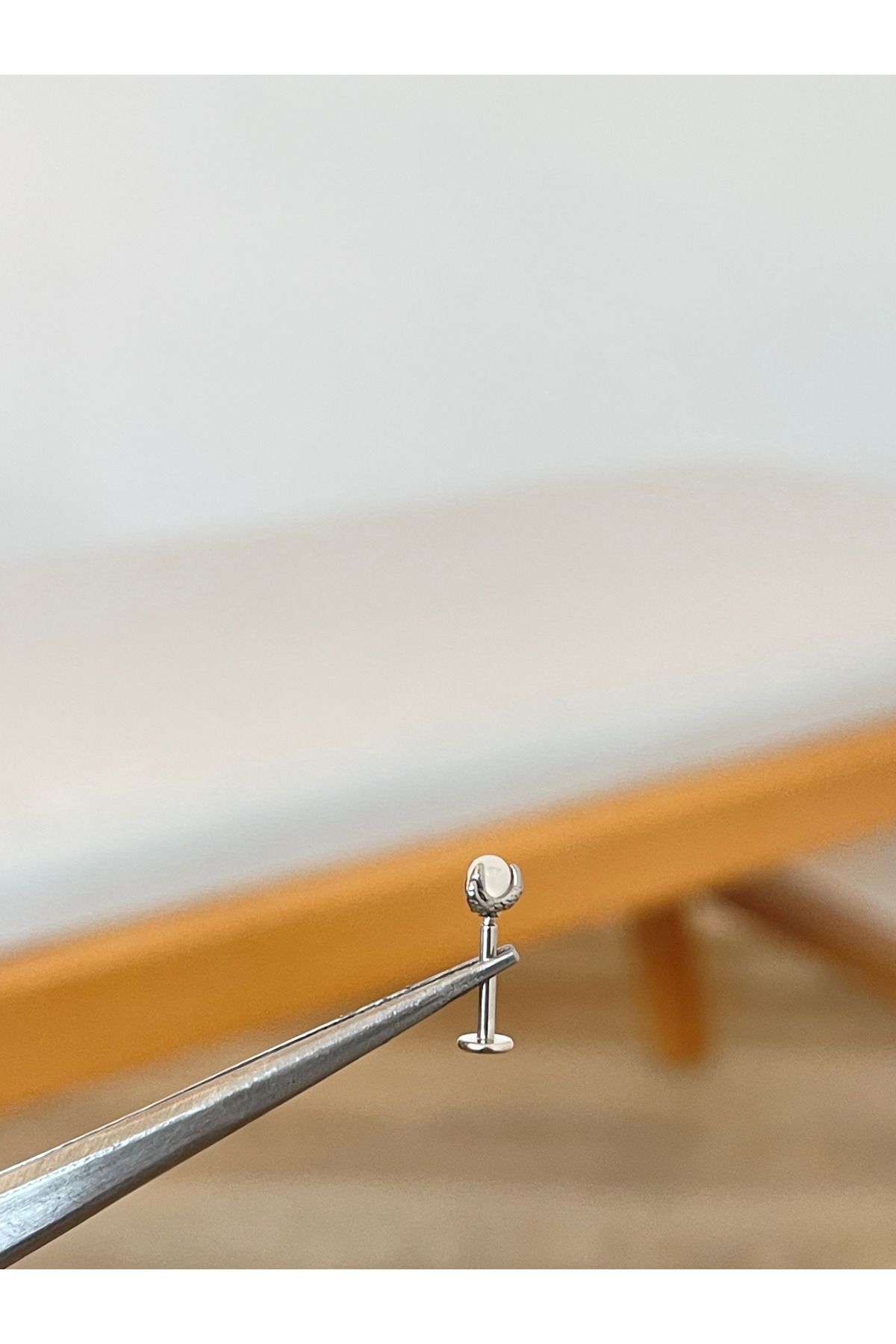 Rupen Kraft 316 L Cerrahi Çelik Pençe Modeli Doğal Taşlı Kıkırdak Helix Tragus Piercingi