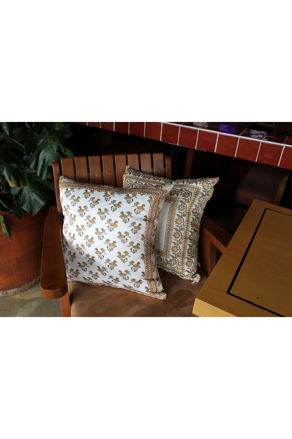 cuboo home vintage Temalı Dijital Baskılı Hediyelik 2li Kırlent Yastık Kılıfı Seti 43x43cm