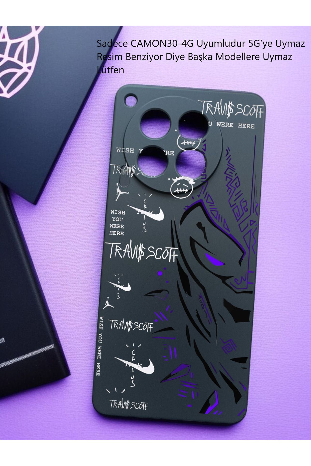 Kılıforyum Tecno Camon 30 4G Kılıf İçi Kadife Baskılı Kılıf 5G ye Uymaz