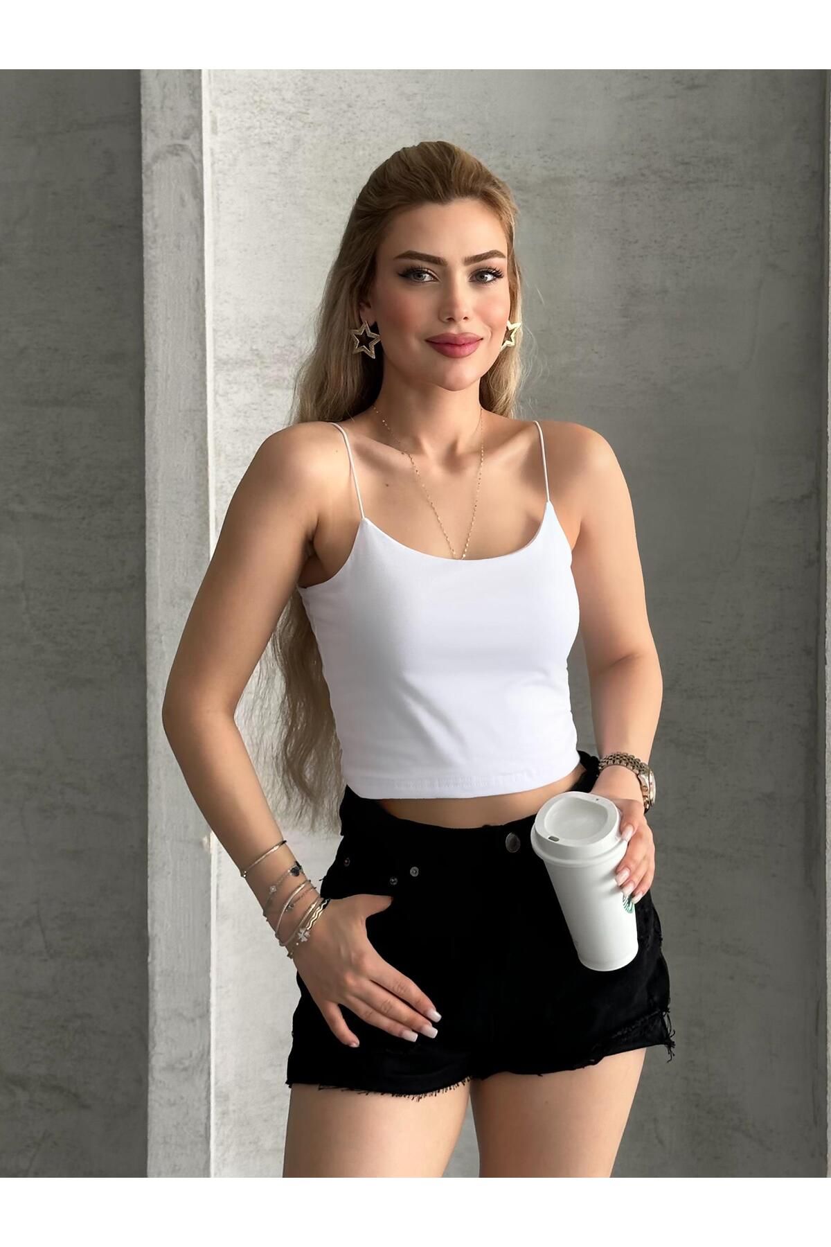 FERZOLAİO İnce Askılı Beyaz Atlet