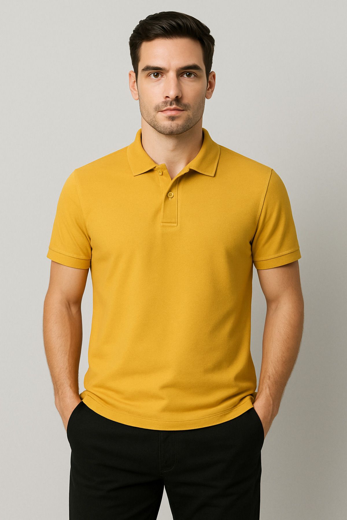 PARSHEY Regular Fit %100 Pamuk Polo Yaka Yarım Kollu Basic T-Shirt