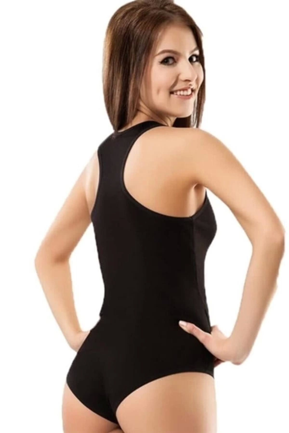 Moda Şahsenem Şahinler Kalın Askılı Sporcu Çıtçıtlı Body B585