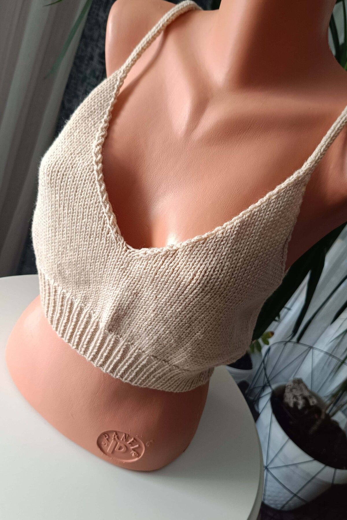 Dilek Yıldırım Organik el örgüsü özel tasarım crop büstiyer