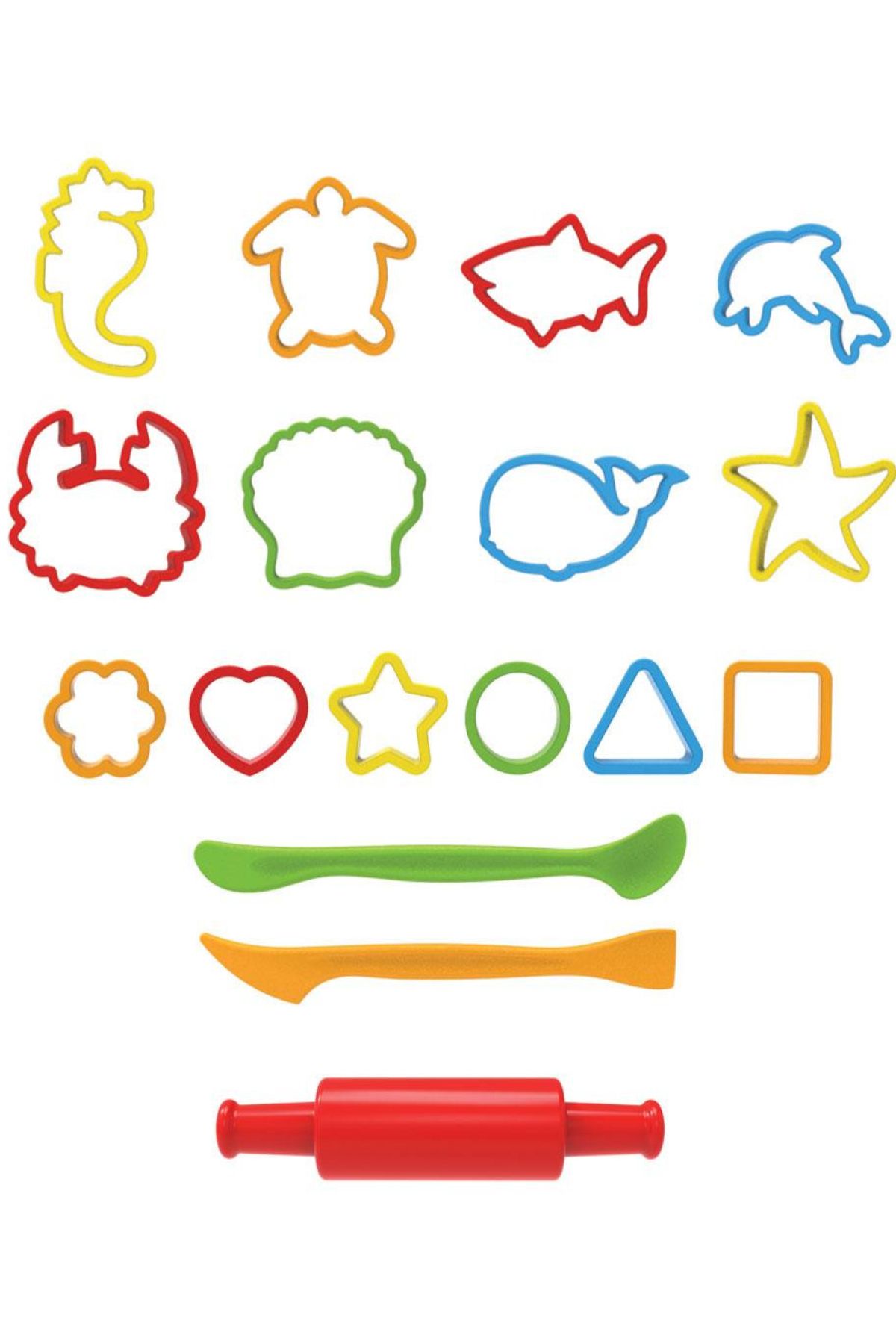 a v d a-Art 4 Colors 224Gr Play Dough and 17 Pieces Modeling Play Dough Mold Set 2