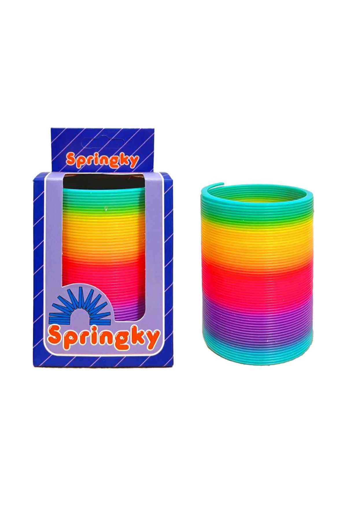 BAŞEL OYUNCAK SPRİNGKY STRES YAYI ORTA RAİNBOW SPRİNG AMERİCAN COLORED 3+