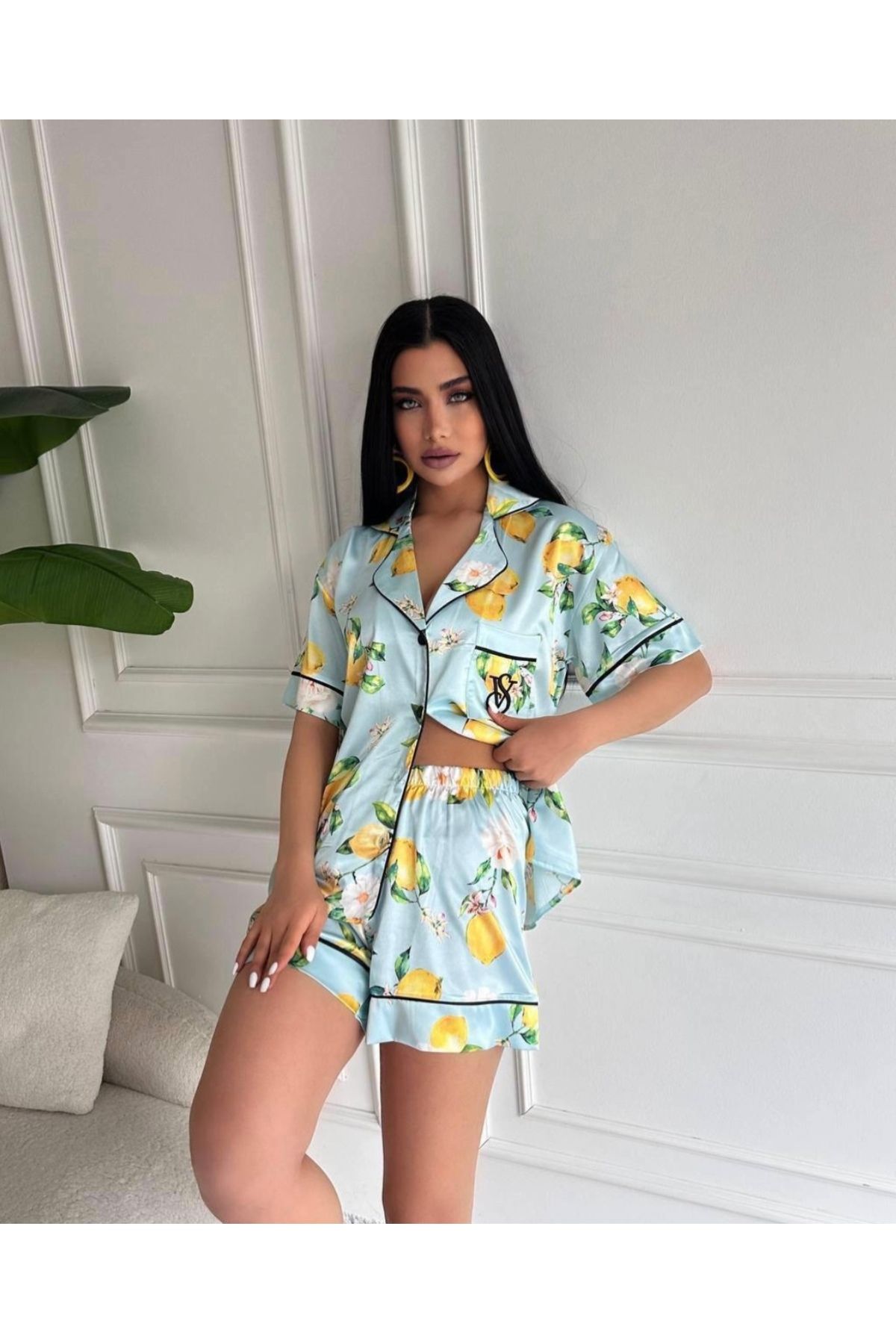 Butik SATEN ŞORTLU PİJAMA TAKIMI