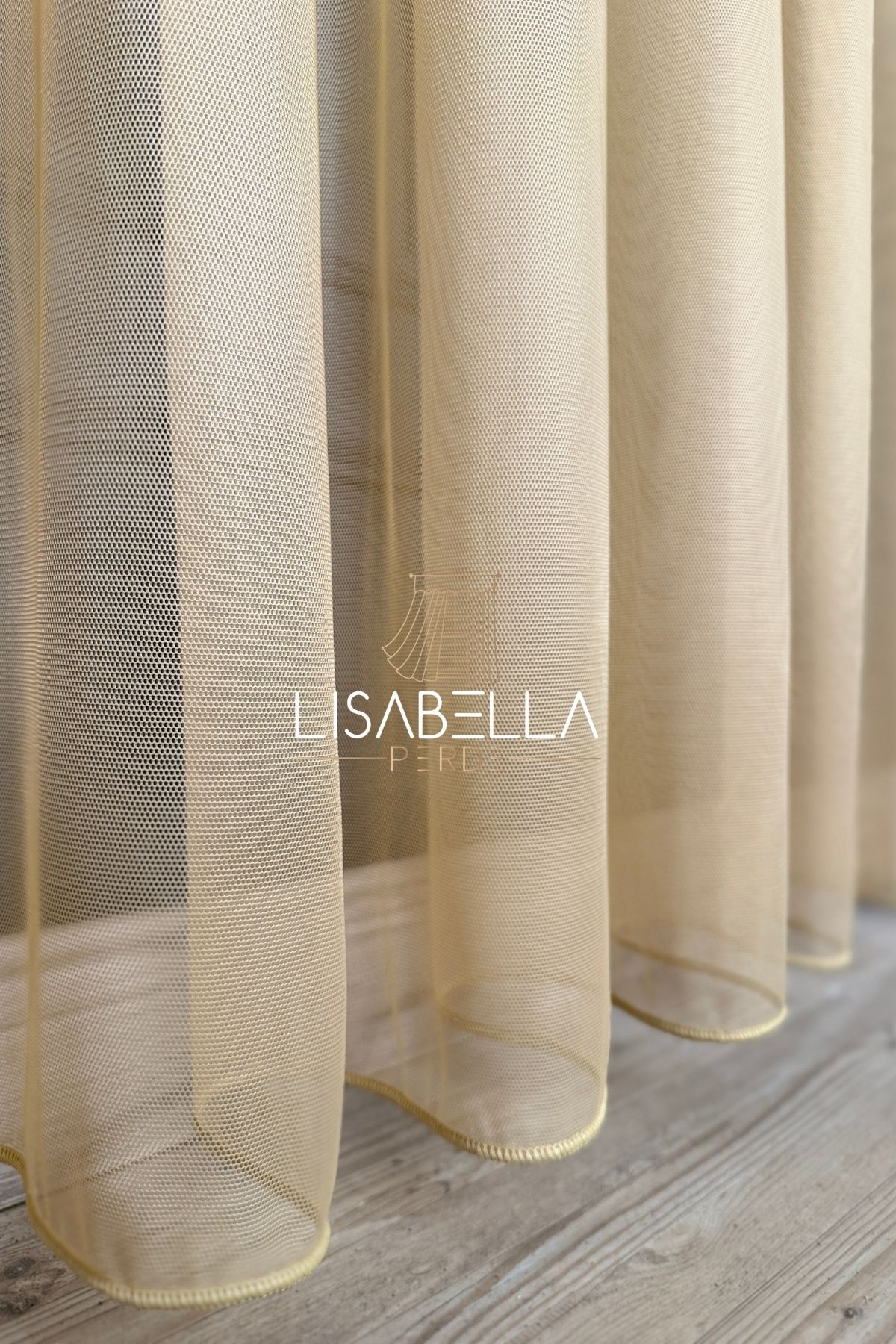 LisabellaHome Saf Elegans Sütlü Kahve Renk Grek Tül (1x3 Pile )