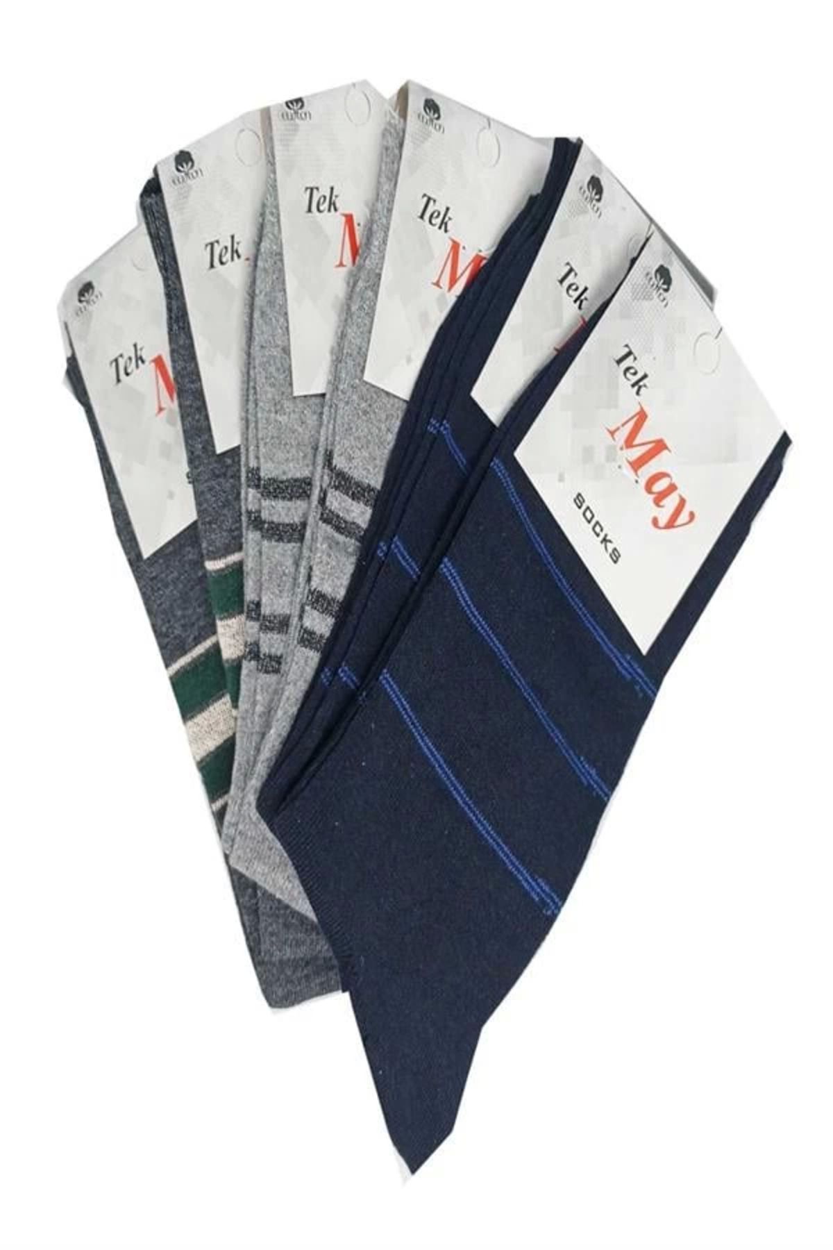 Moda Şahsenem Çizgili Erkek Çorabı Tek- May Komet 6 Lı