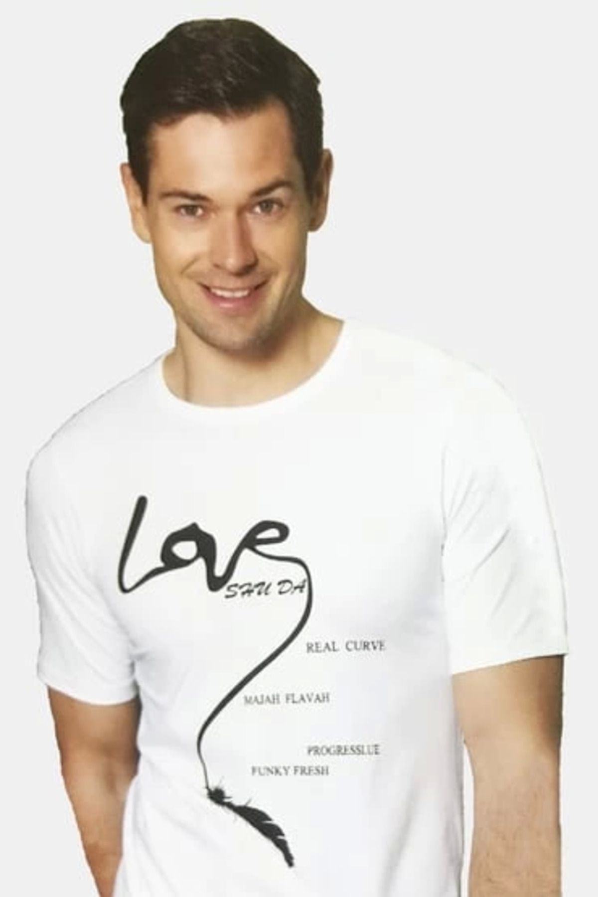 Moda Şahsenem Berrak Erkek Love Baskılı T Shirt 1037