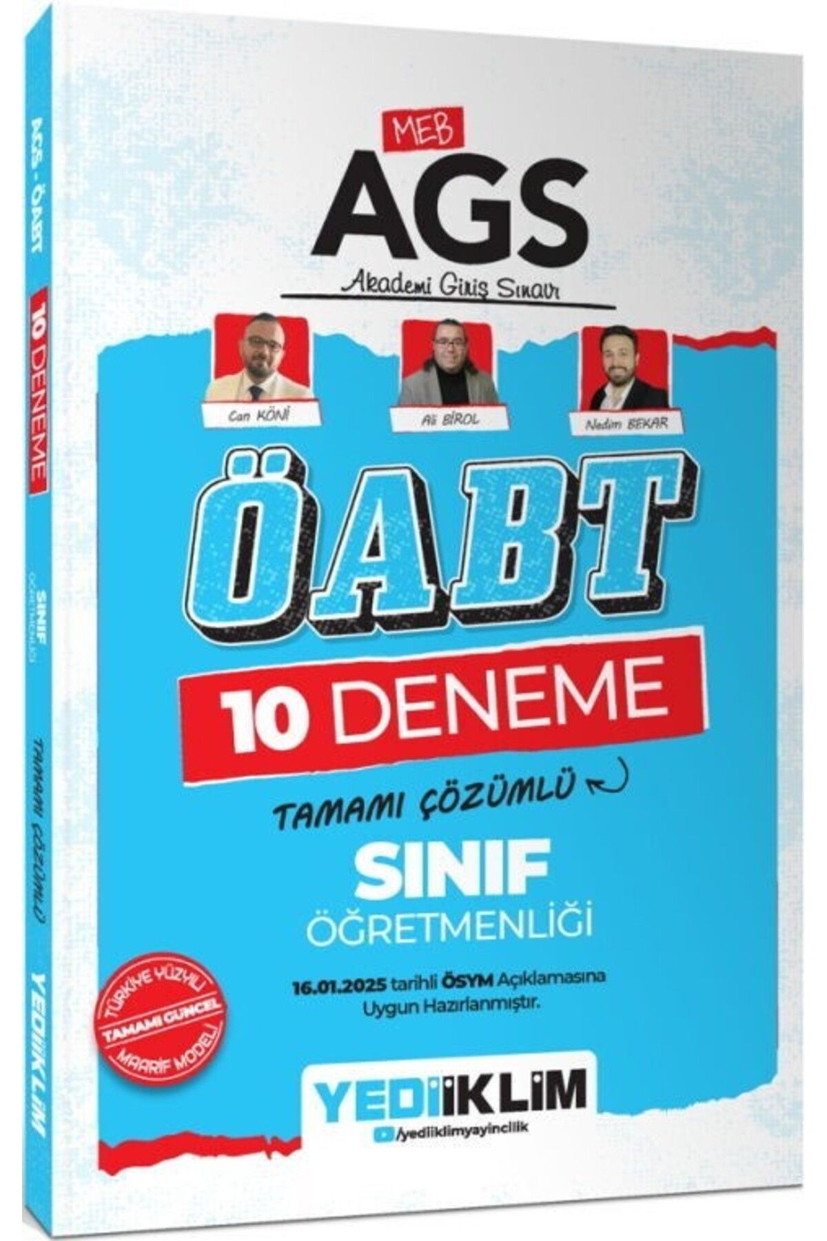 Ankara Kitap Merkezi 2025 MEB AGS ÖABT Sınıf Öğretmenliği Tamamı Çözümlü 10 Deneme Yediiklim Yayınları