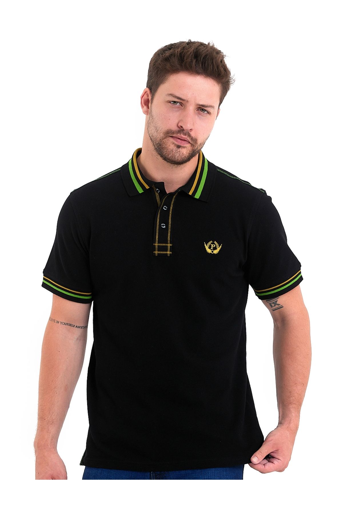 PAOROSS % 100 Giza Pamuk Premium Kalite Erkek Siyah Klasik Polo Yaka T-shirt Özel Şık Ve Rahat Tasarım 2025