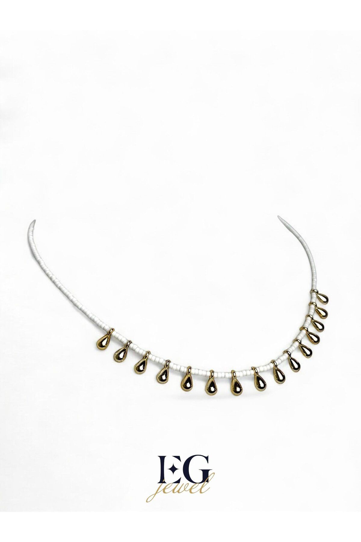 EG Jewels Atelier Beyaz Gold Damla Kolye