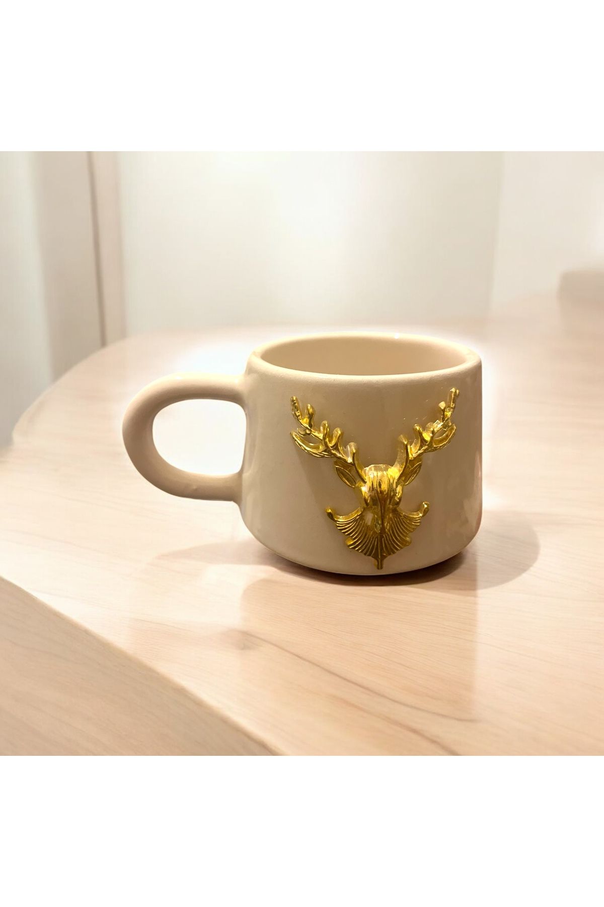Giftorium Group U Kulplu Geyik Motifli Kupa Bardak Mug 200 Ml