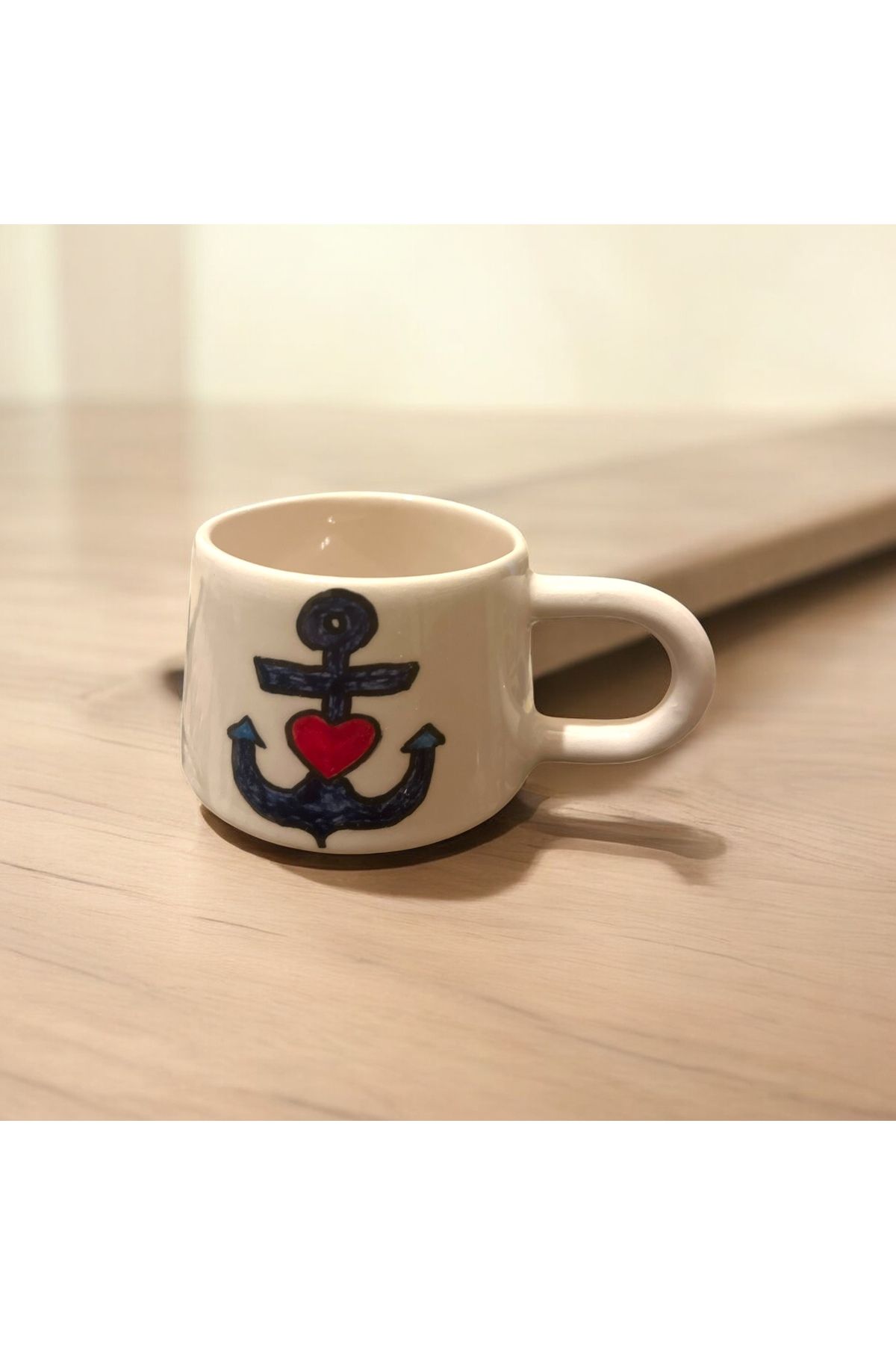 Giftorium Group Çapa Desenli Kazan Kupa Bardak Mug 200 Ml