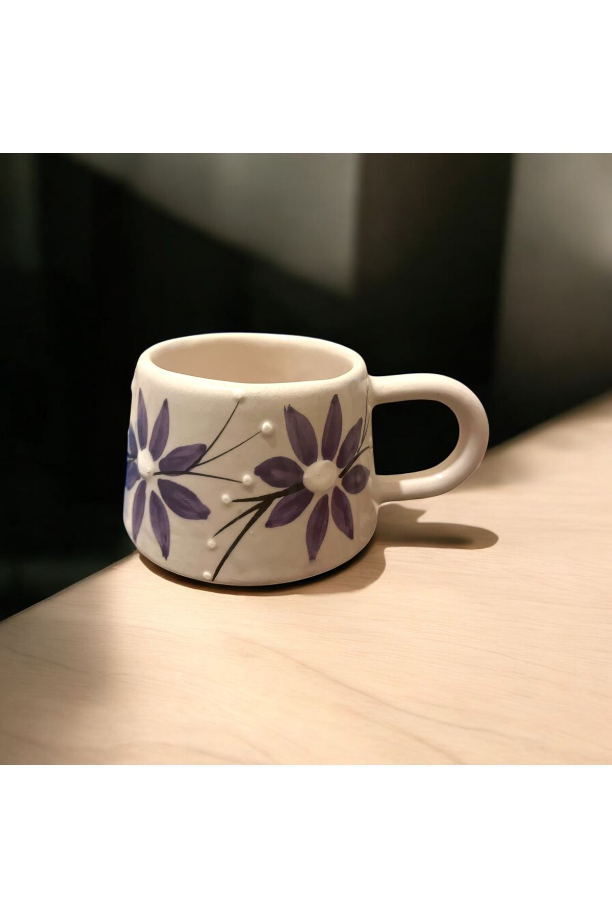 Giftorium Group Mor Zambak Desenli Kupa Bardak Mug 200 Ml