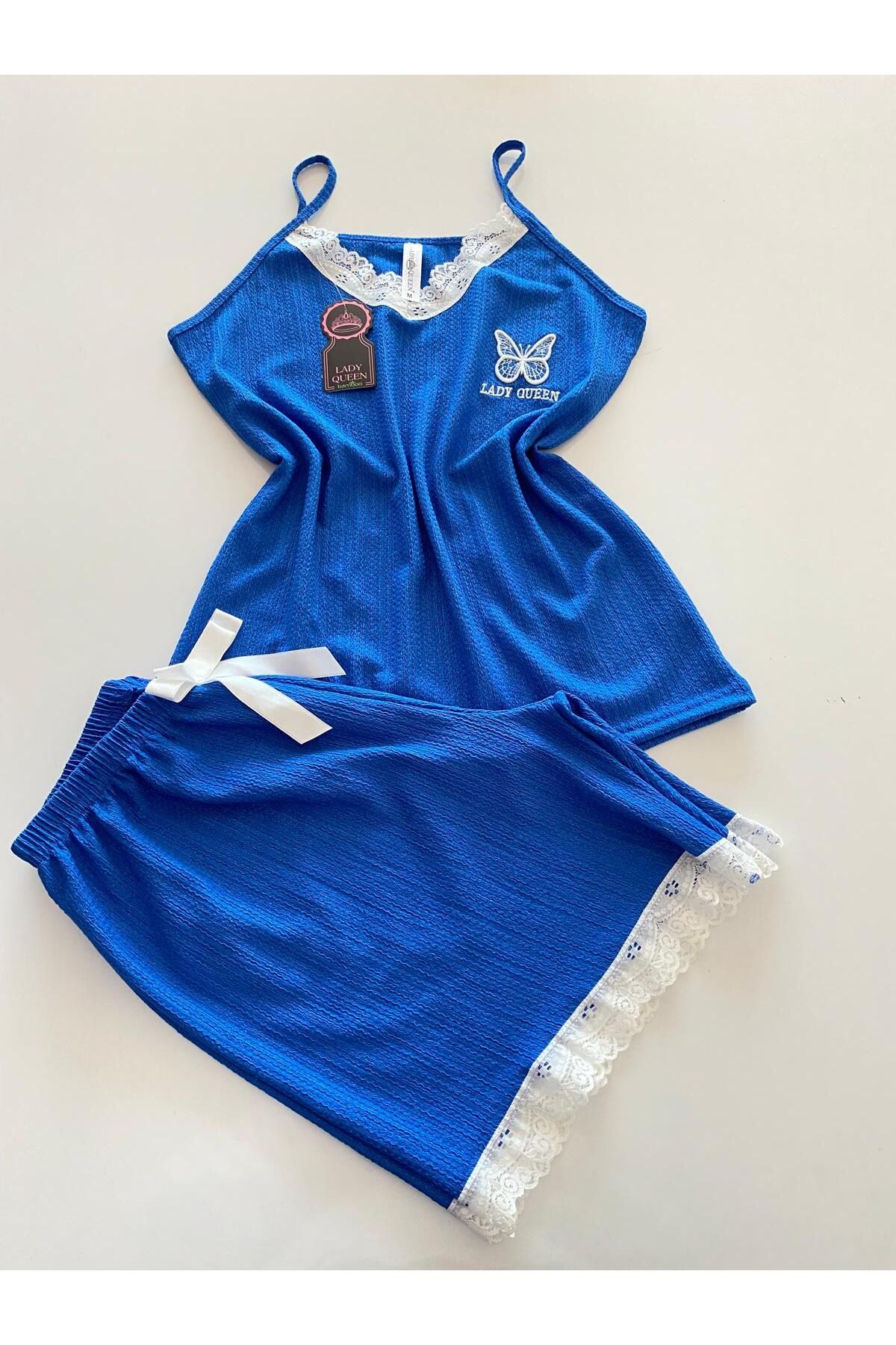 Lady Queen bürümcük şortlu pijama takımı