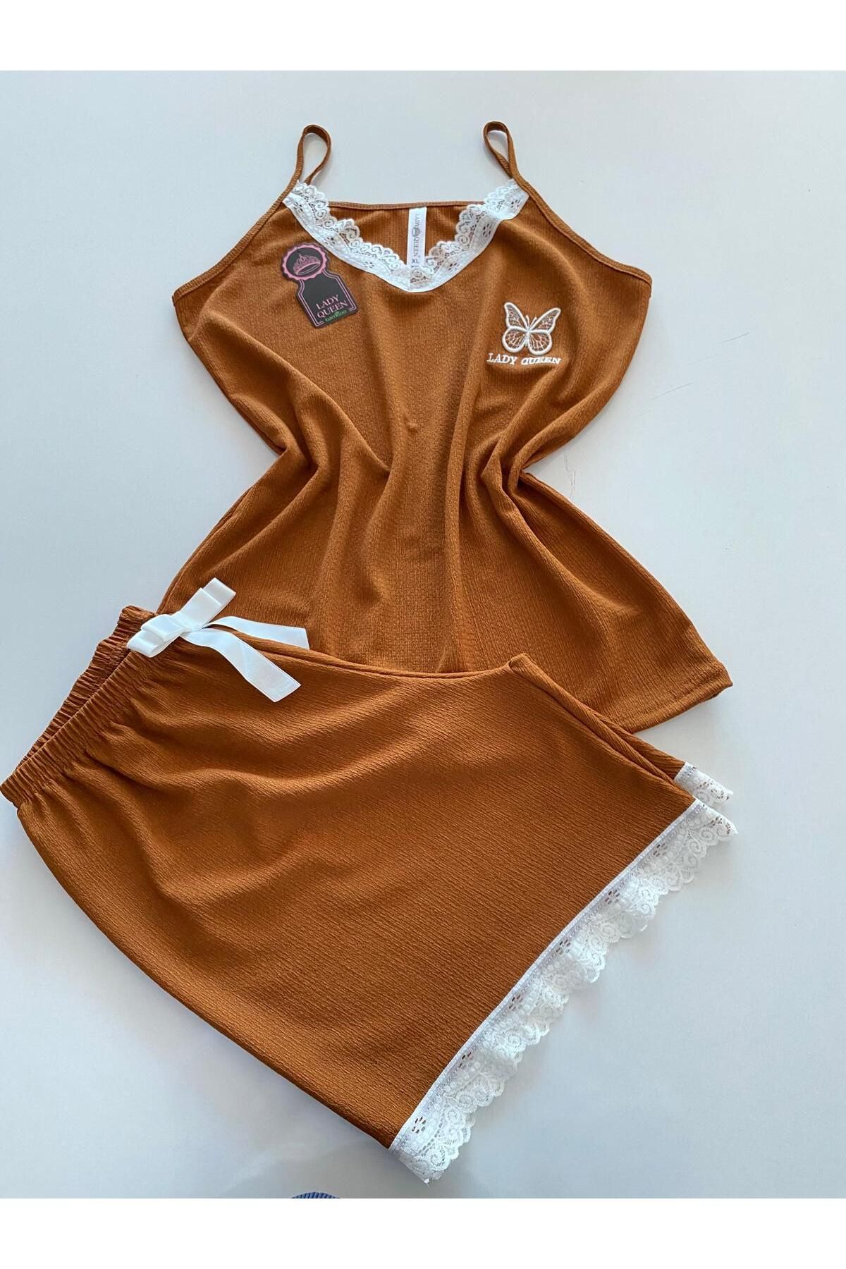 Lady Queen bürümcük şortlu pijama takımı