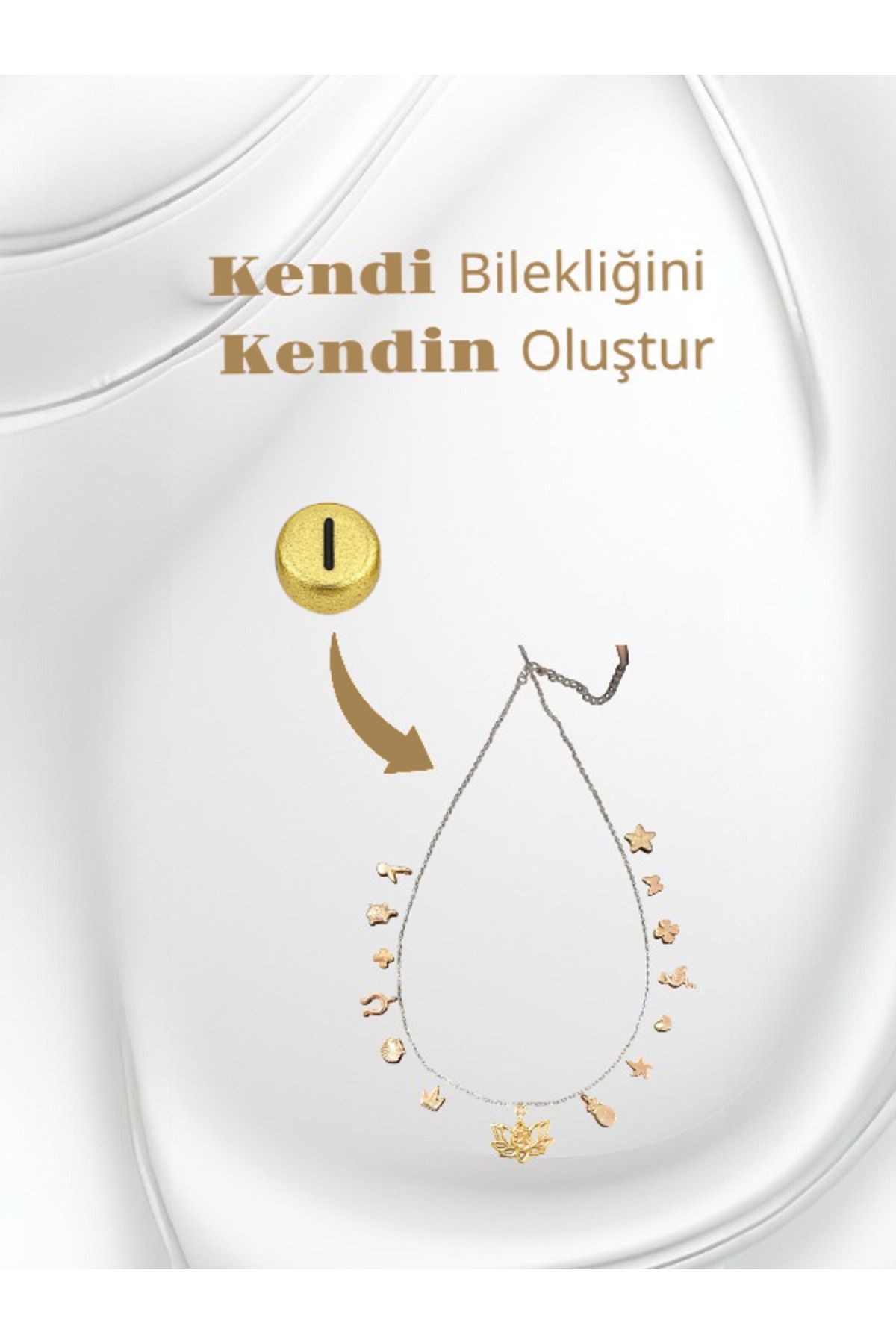 Accessories Kendi Bilekliğini Kendin Oluştur - I Harfi Boncuk