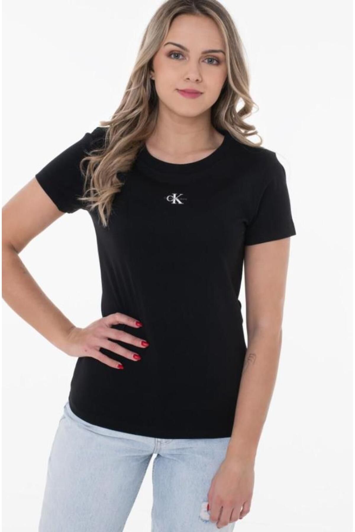 Calvin Klein Monologo kadın slim tshirt
