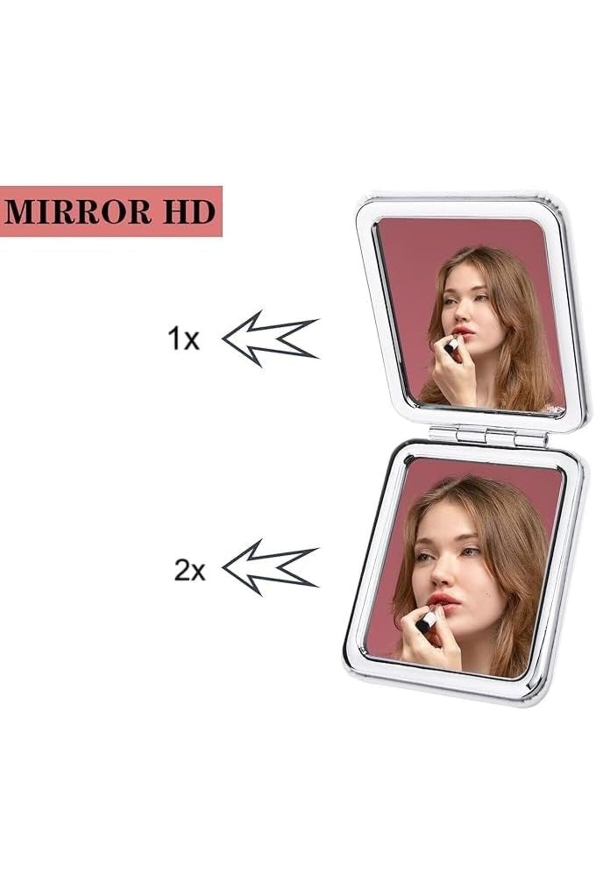 Other-Pocket Mirror Rectangular Small Double-Sided Foldable Handheld for Travel (White-Rectangular) 5