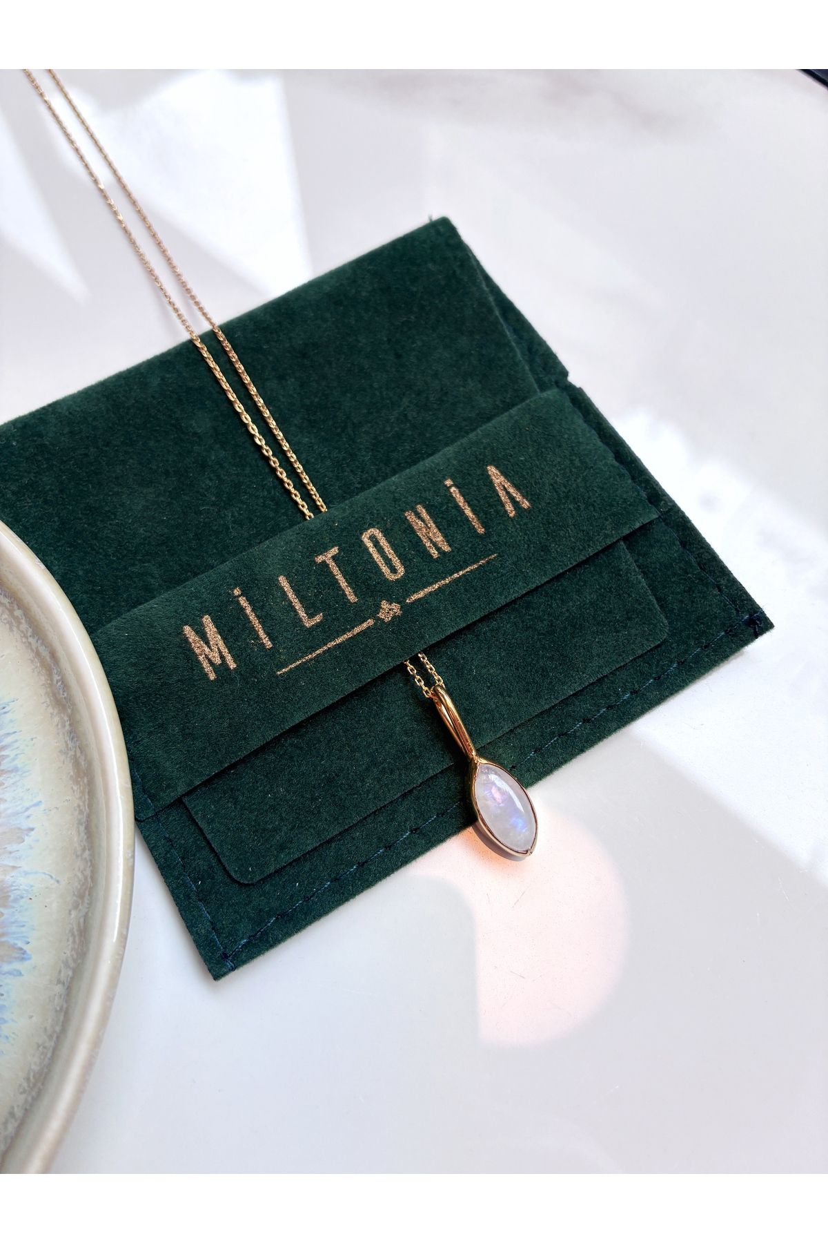 Miltonia 925s Gümüş Tasarım Opal Gerçek Doğaltaş Gümüş Kolye
