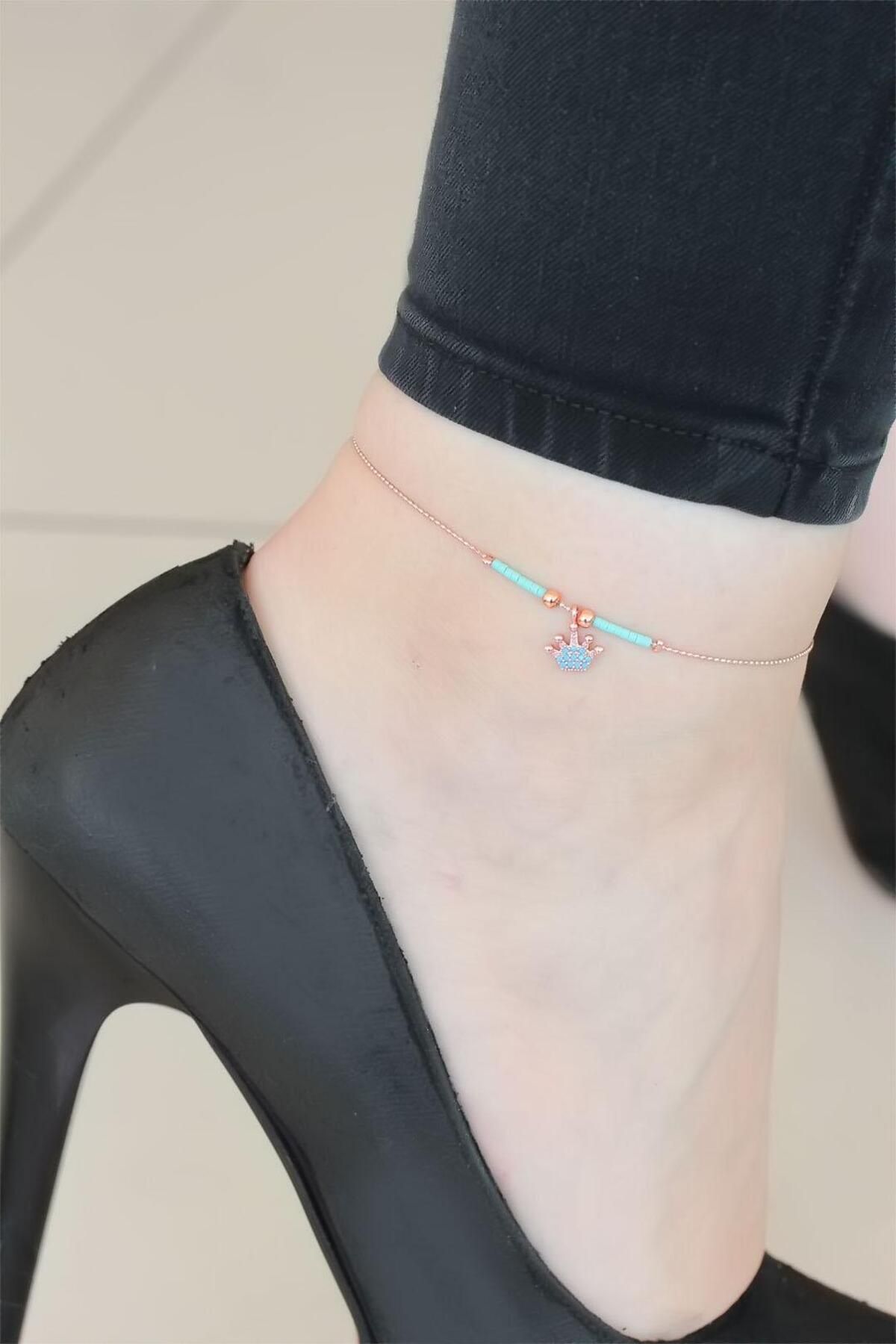 Goşenefmafe Mavi Miyuki Taşlı Taçlı Hal Hal