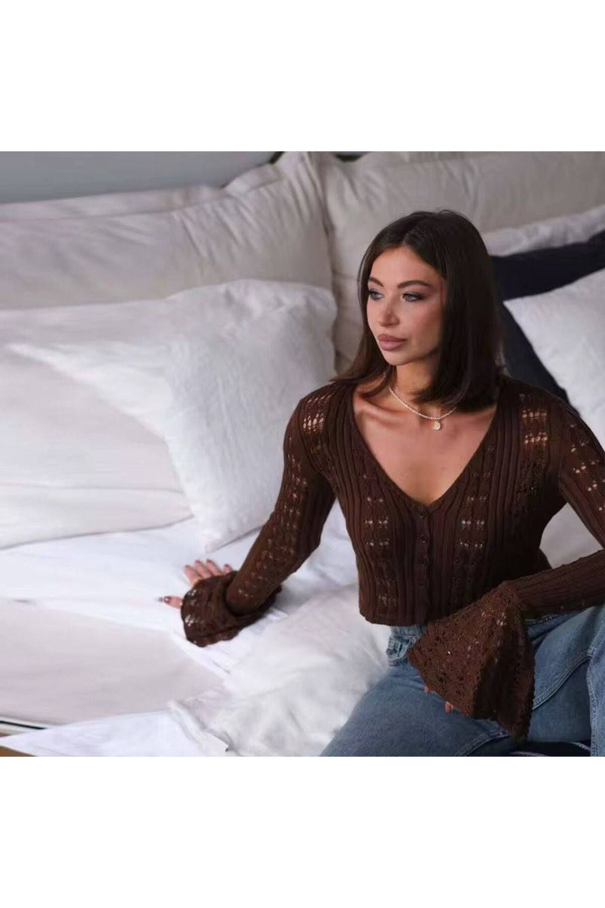Abalı Yeni sezon _ % 100 Cotton Ajurlu yazlık ,yumuşak hırka ,Alhawi model.