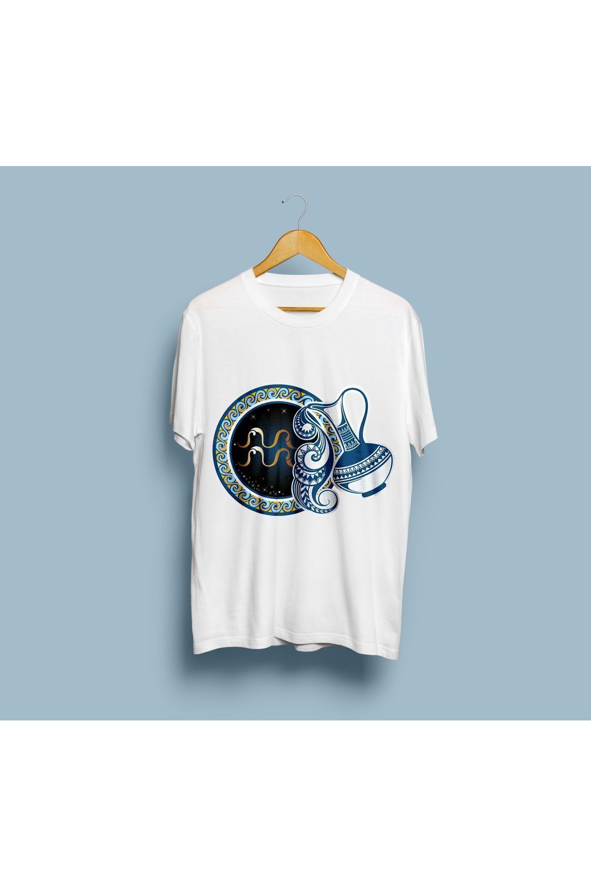 bahriyeli.jpeg Oversize kova burcu tasarımlı unisex T-shirt